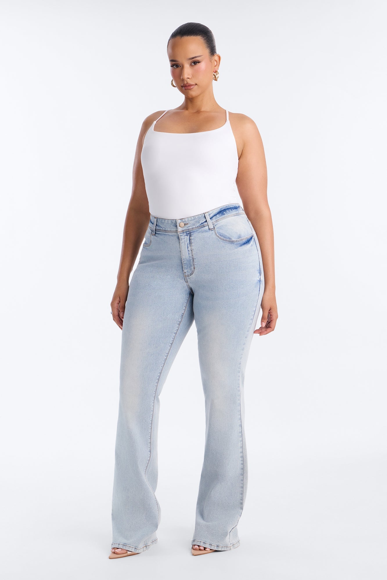 Tall Lost Without You Soft Stretch Bootcut Jeans - Light Wash image 2