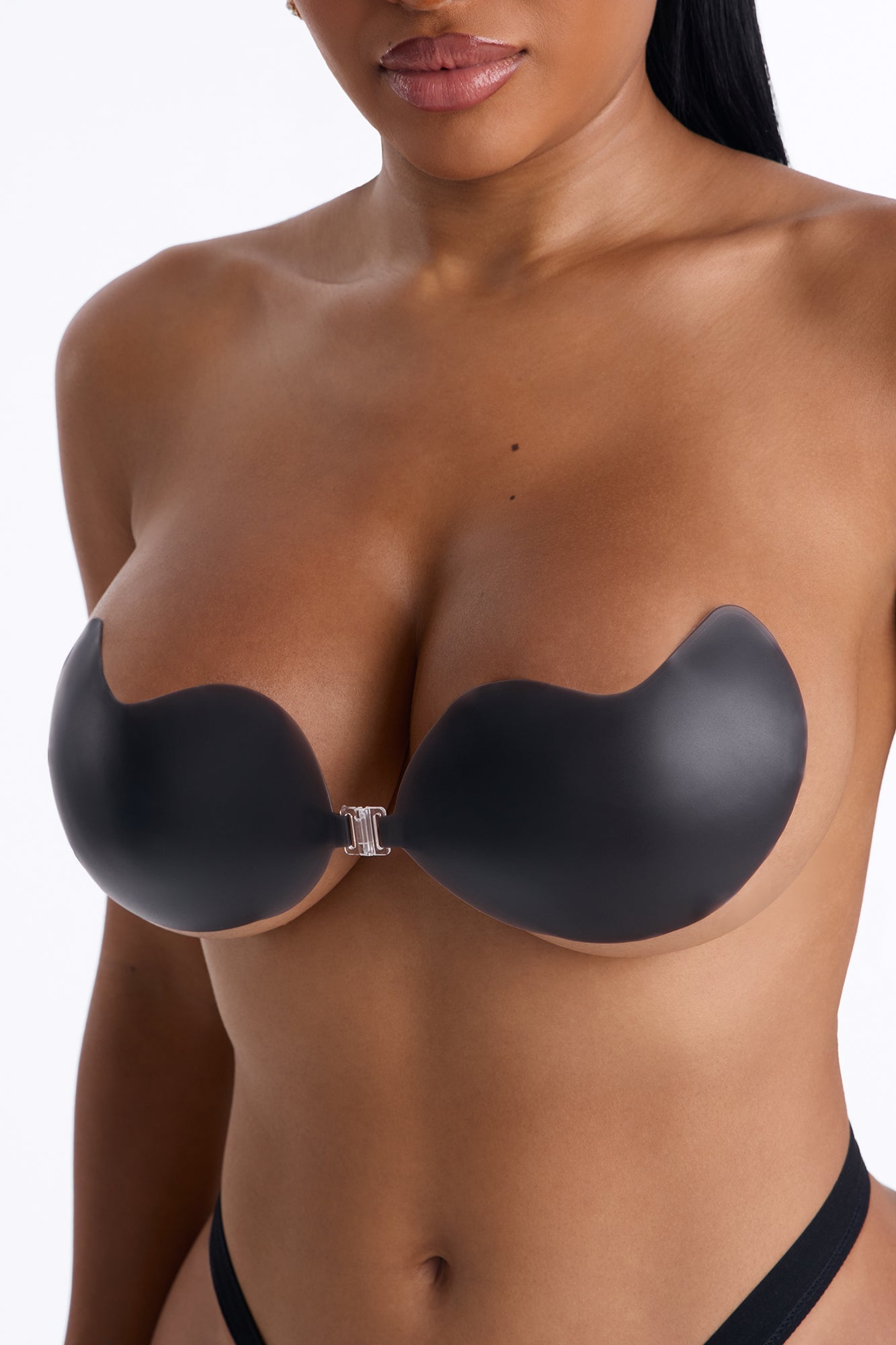 Strapless Adhesive Push Up Sticky Bra - Black image 3