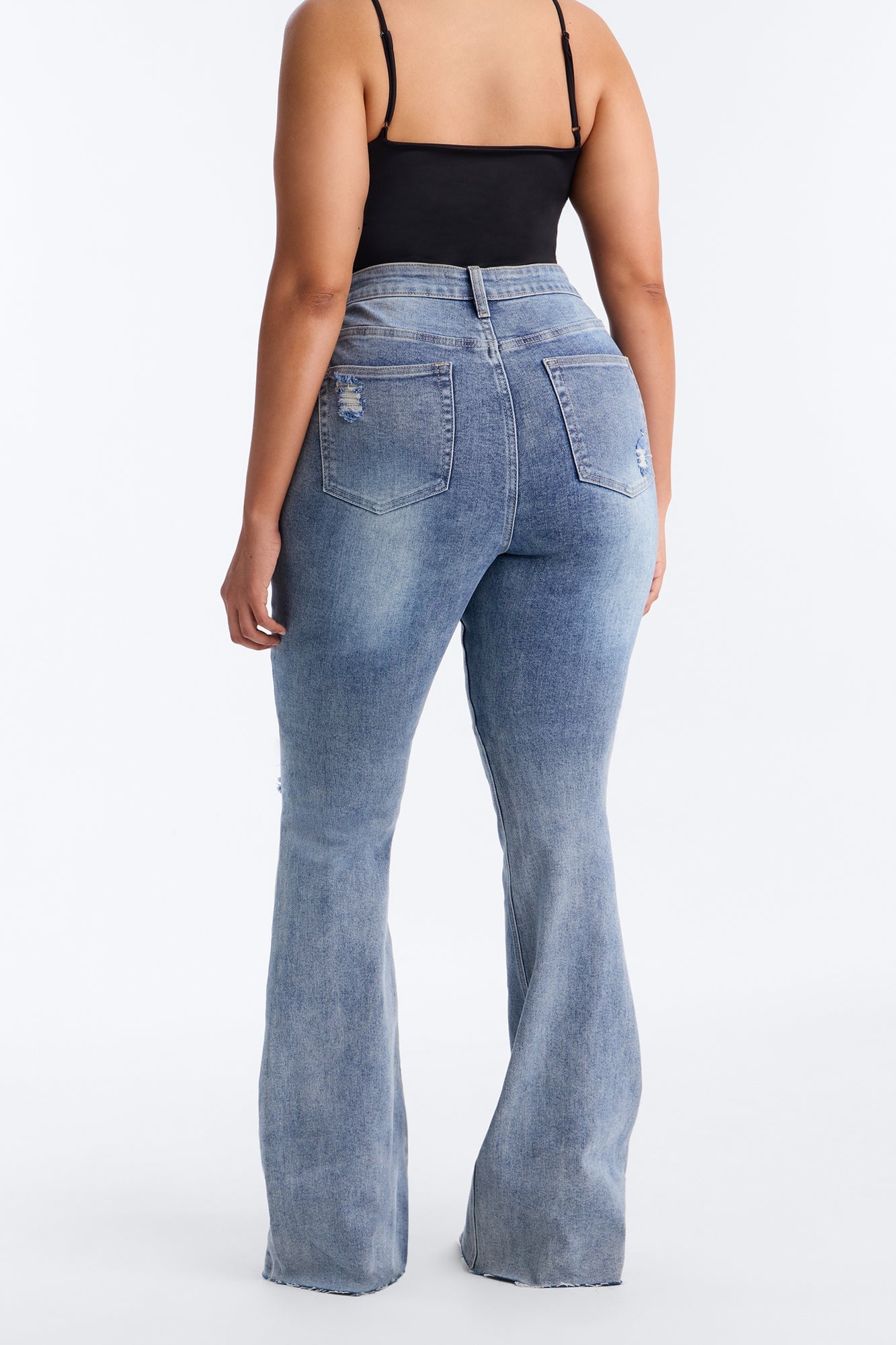Tall Certifiable Stretch Ripped Flare Jeans - Light Wash image 3
