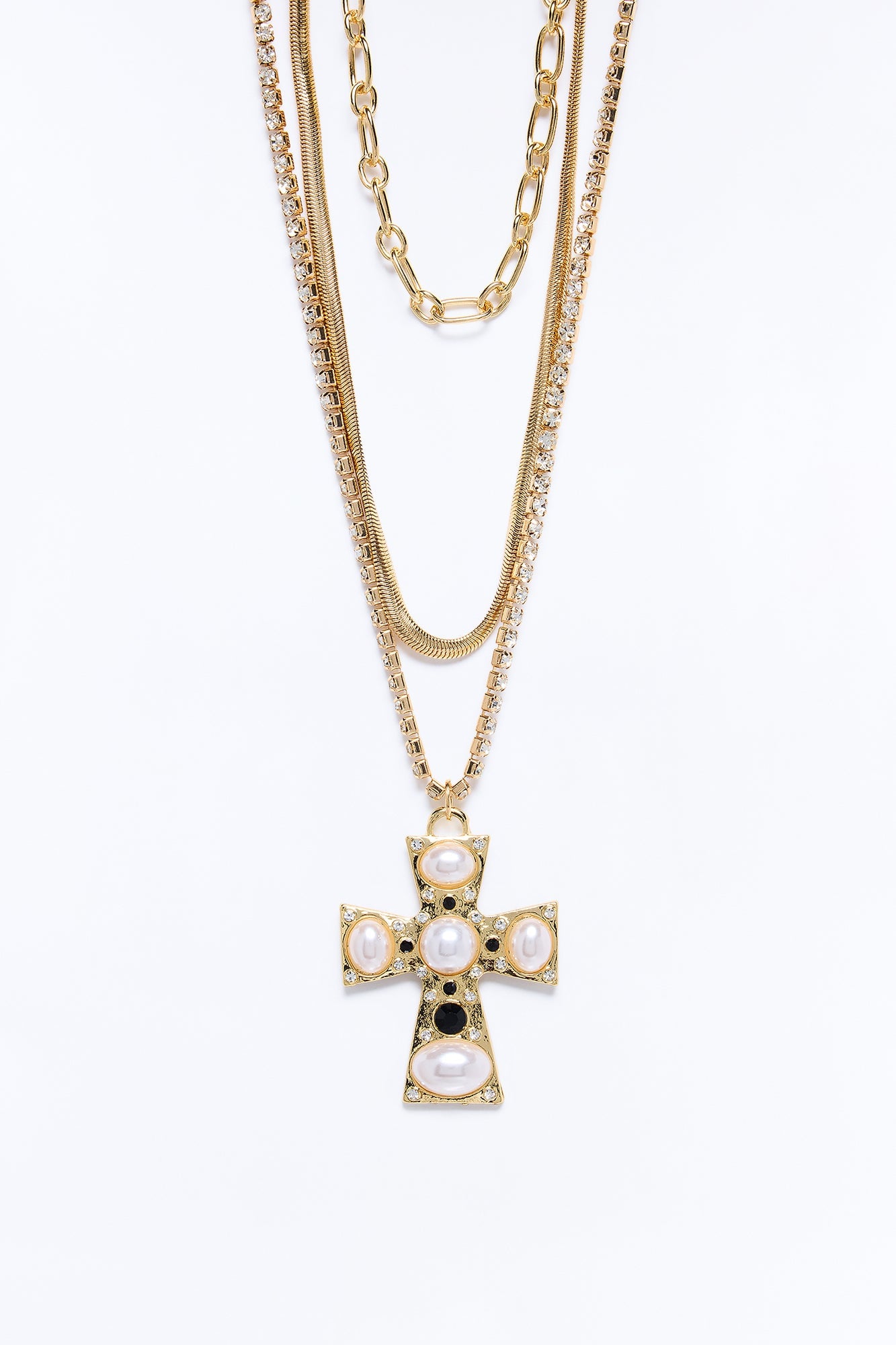 Sunlit Faith Layered Necklace - Gold image 3