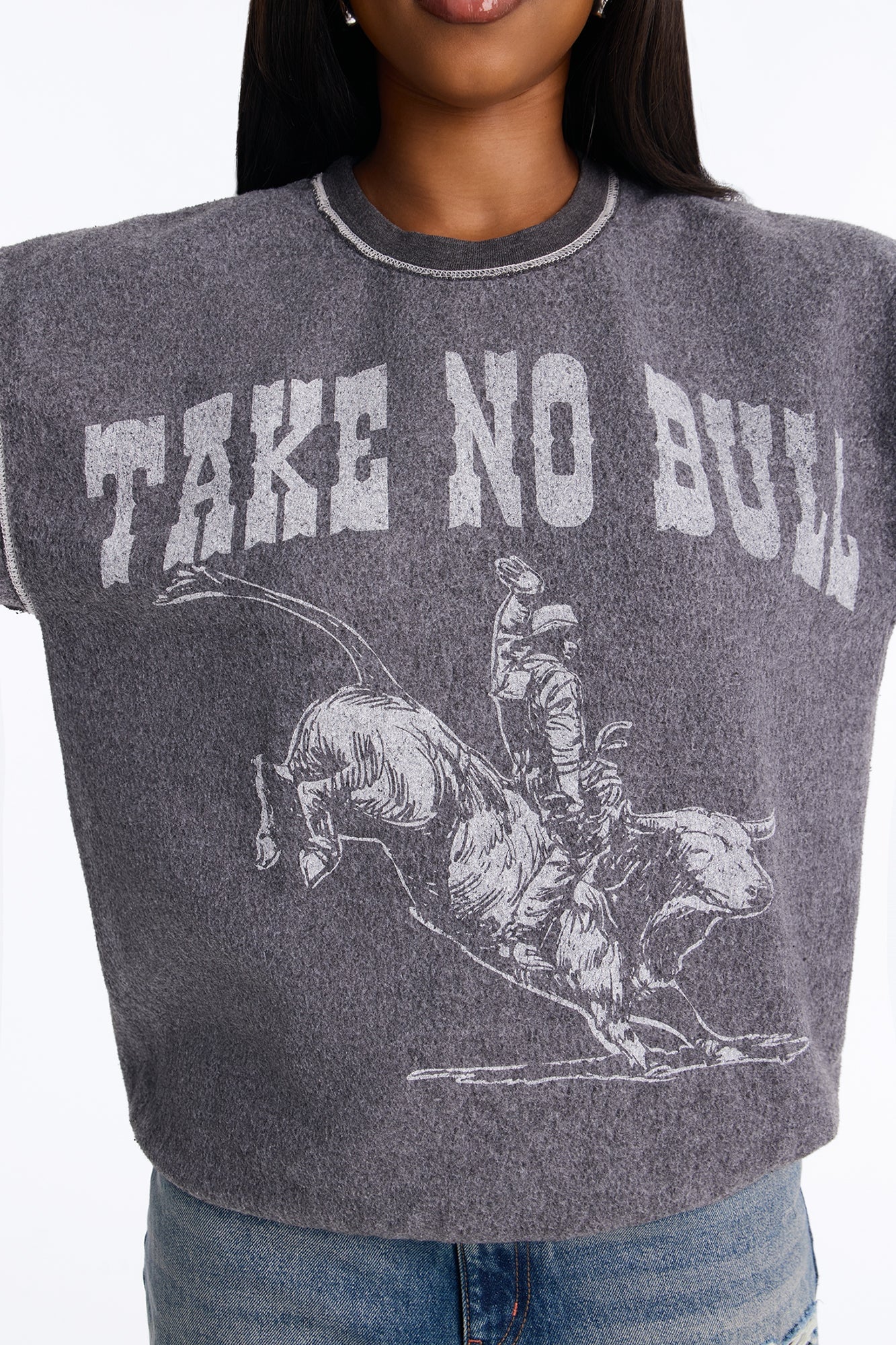 Take No Bull Reverse Fleece Sweatshirt - Black Wash image 7