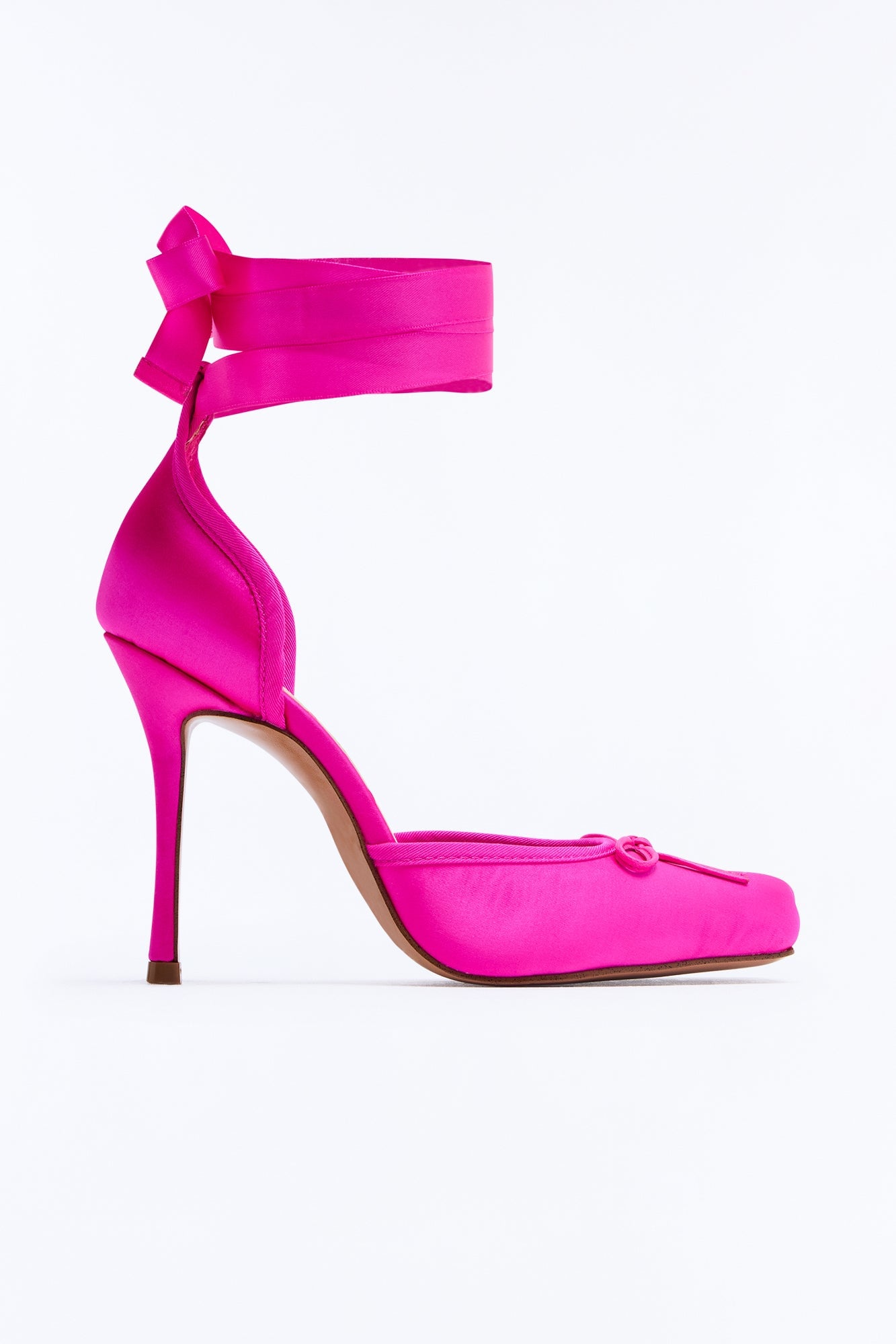 Steve Madden Larina Satin Pumps - Hot Pink image 4