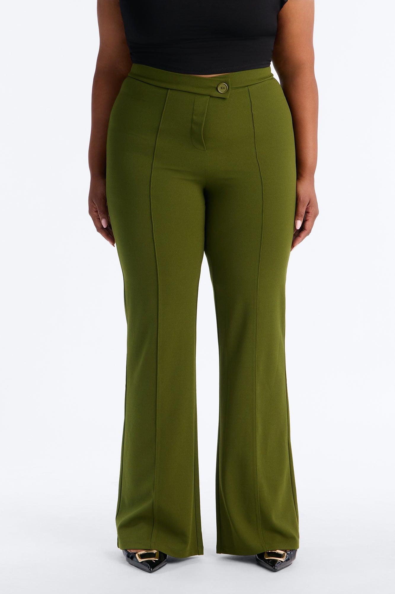 Tall Call It Even Wide Leg Dress Pants - Olive image 2