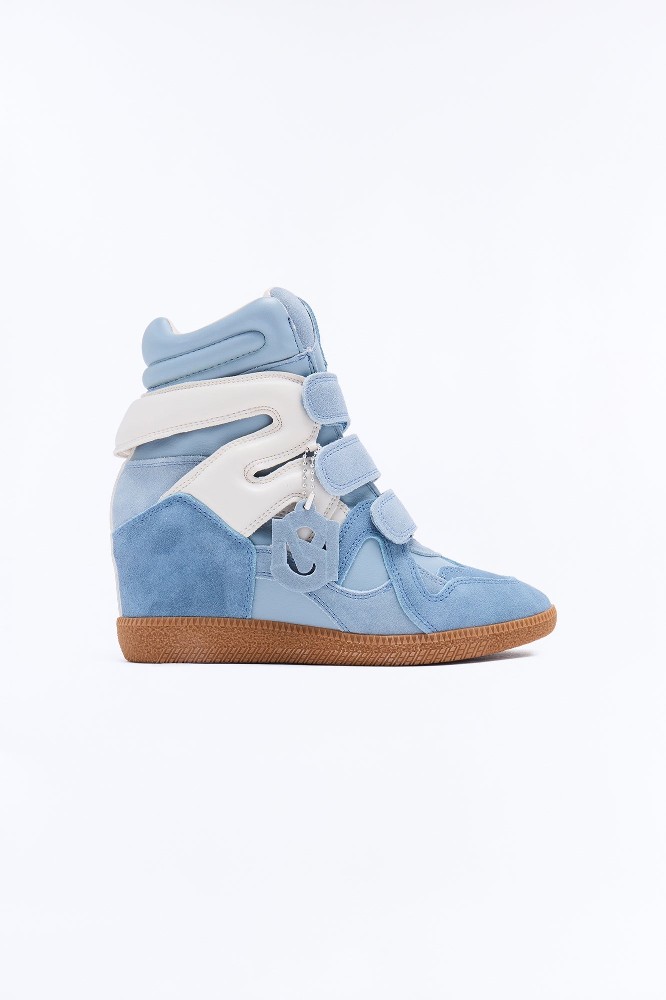 Steve Madden Mavis Suede Wedge Sneakers - Blue/combo image 1