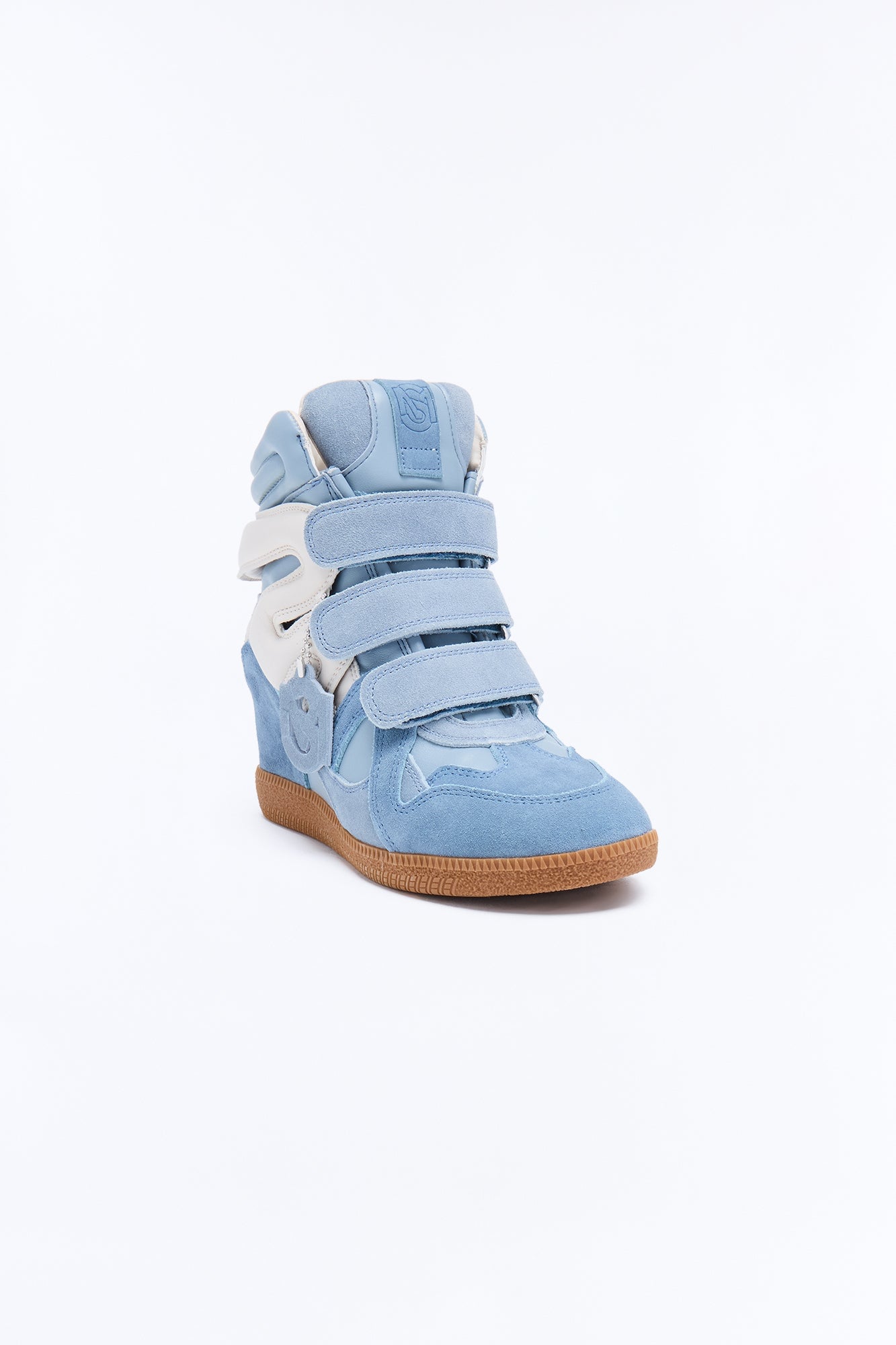 Steve Madden Mavis Suede Wedge Sneakers - Blue/combo image 2