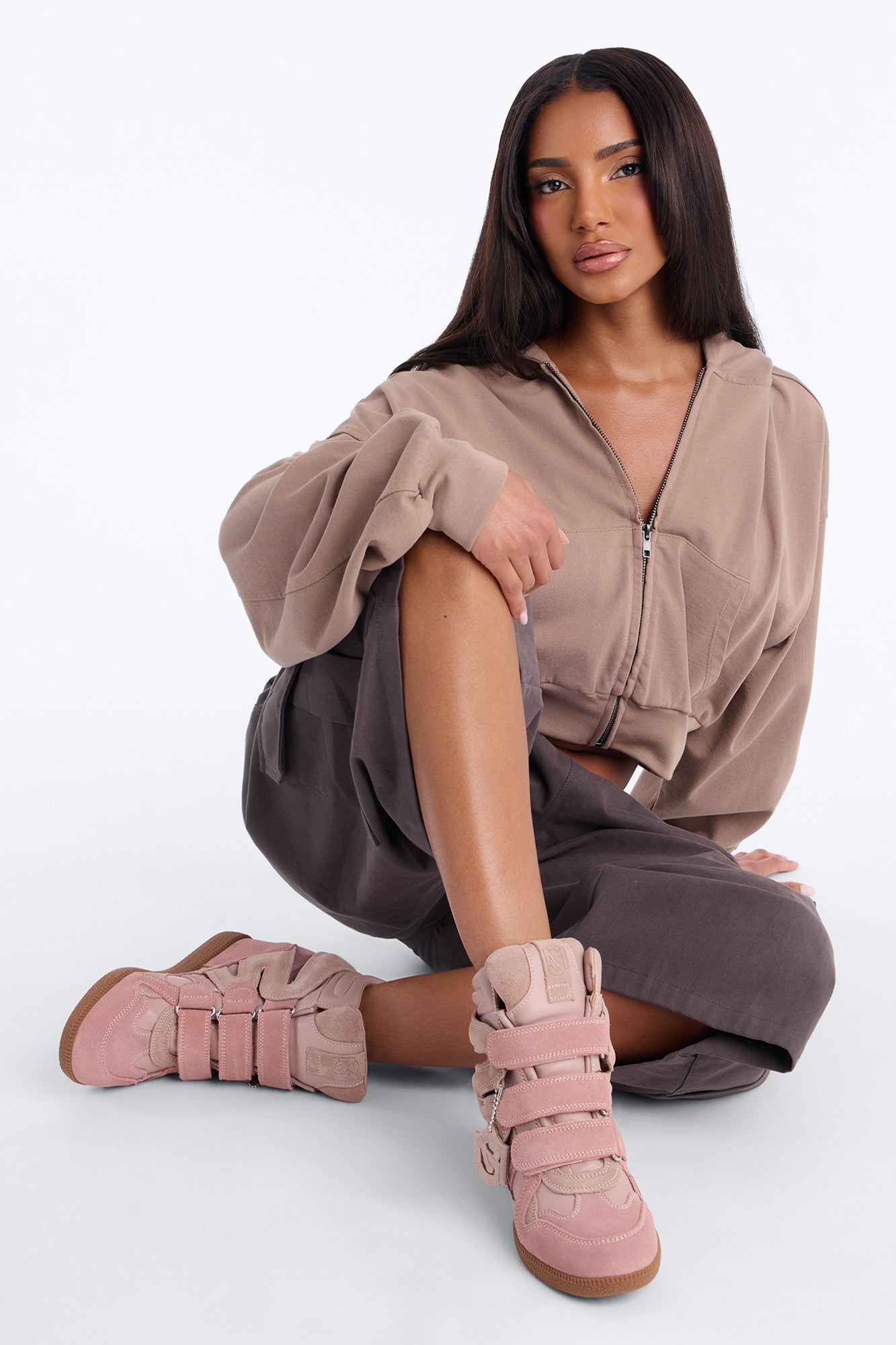 Steve Madden Mavis Suede Wedge Sneakers - Pink image 1