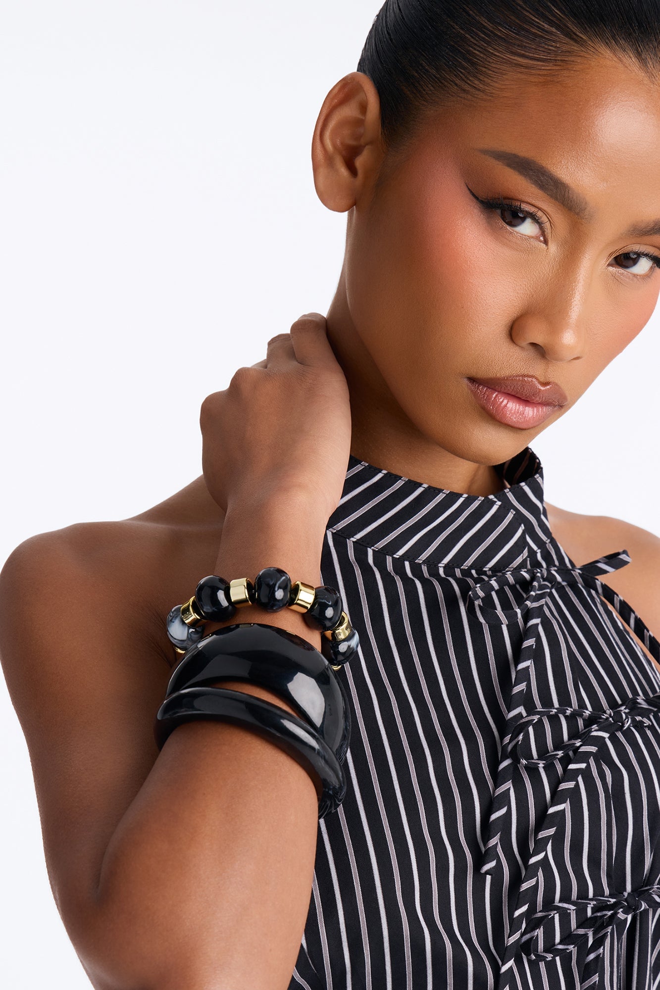 Sun And Sea 3 Piece Bracelet Set - Black/Gold image 1