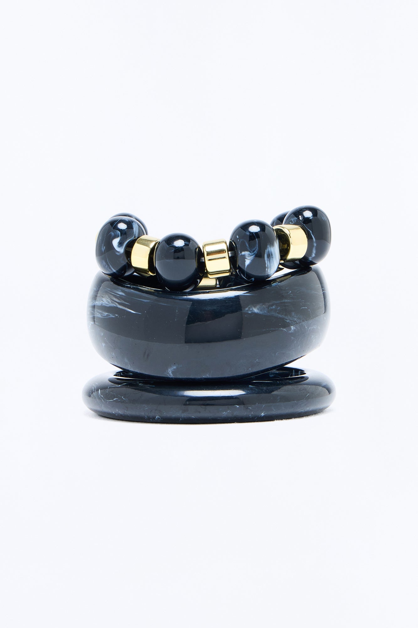Sun And Sea 3 Piece Bracelet Set - Black/Gold image 3
