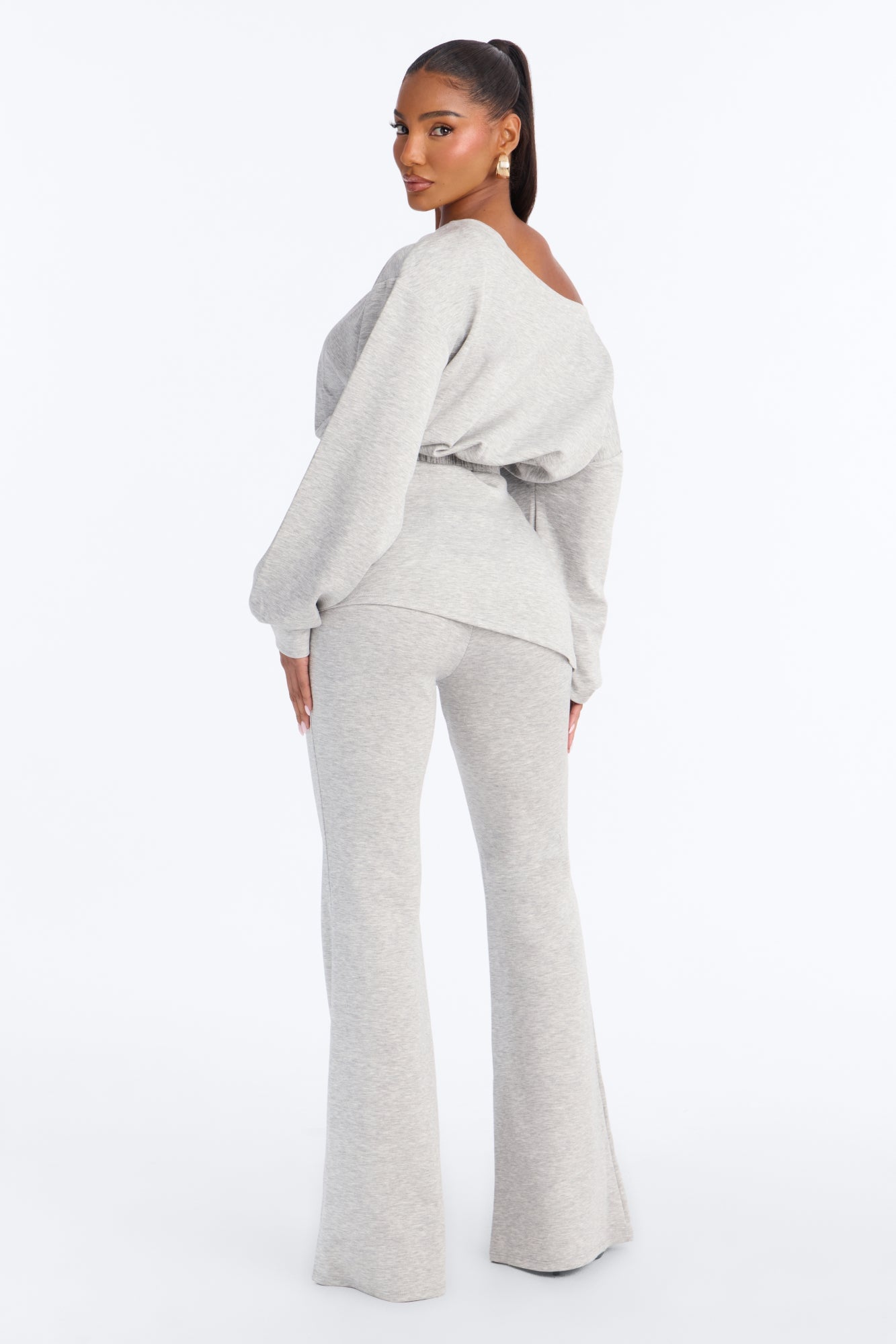 Tessa Foldover Skirt Pant Set - Heather Grey image 4