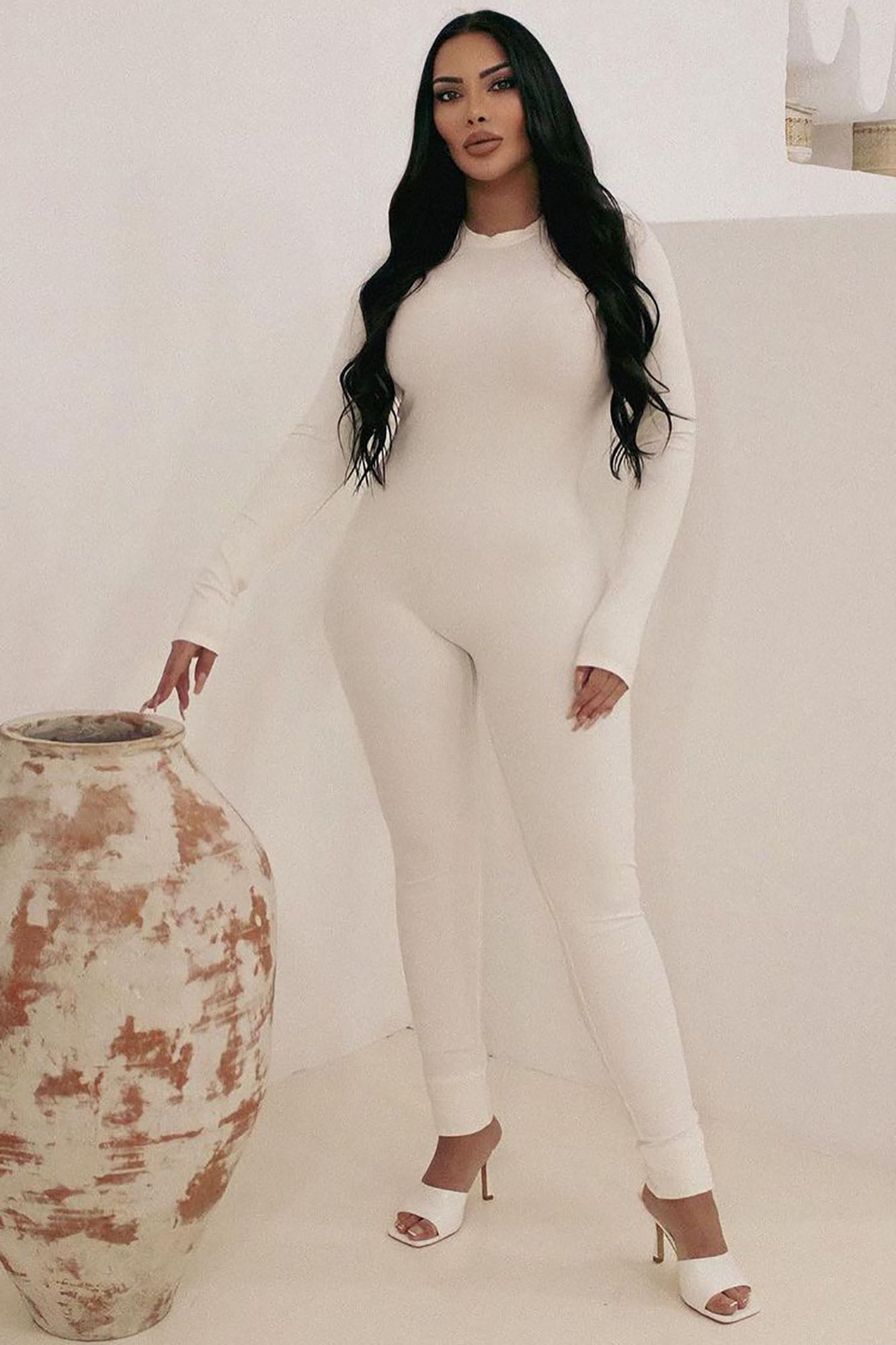 Maribel Snatched Jumpsuit - Off White image 7