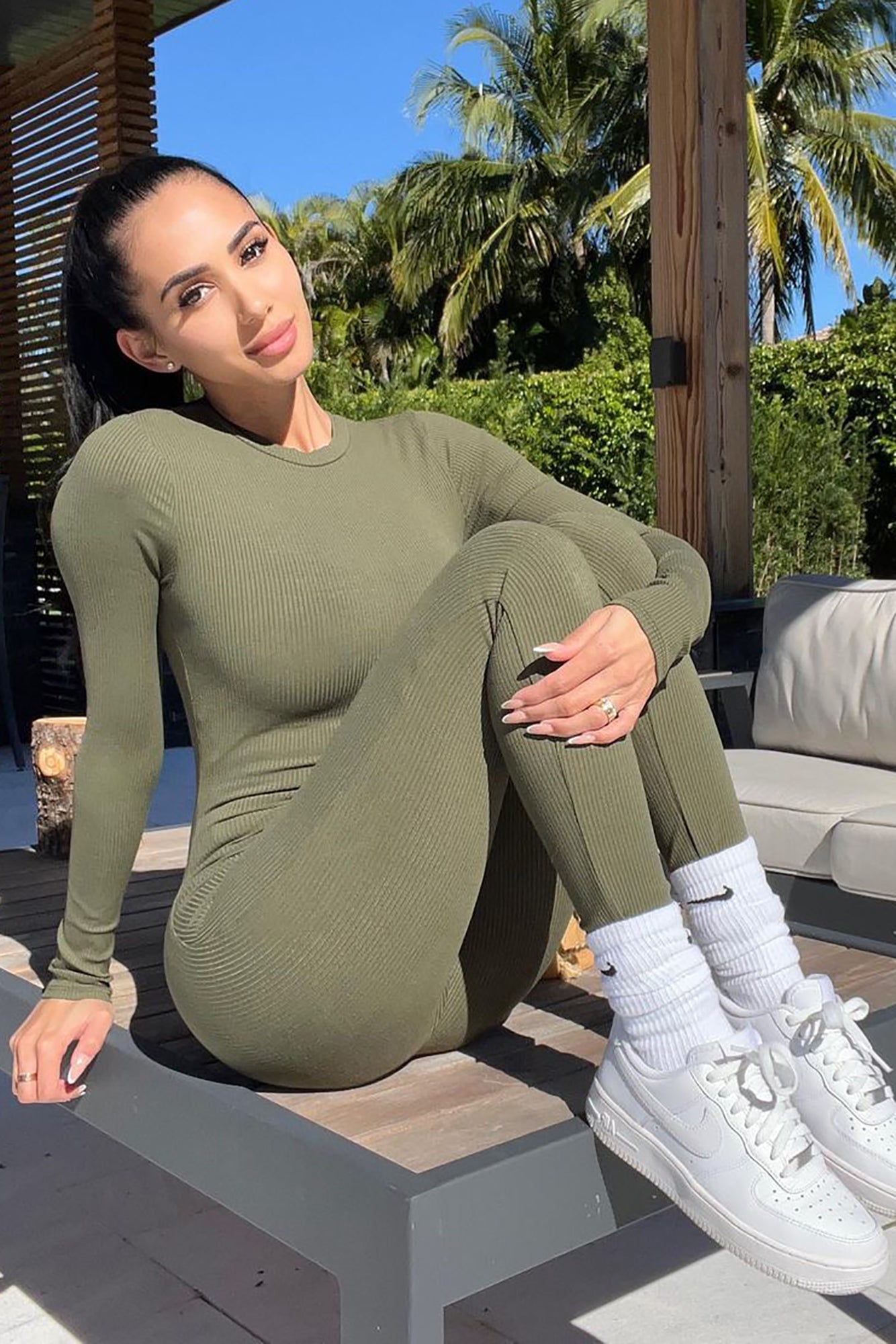 Maribel Snatched Jumpsuit - Olive image 5
