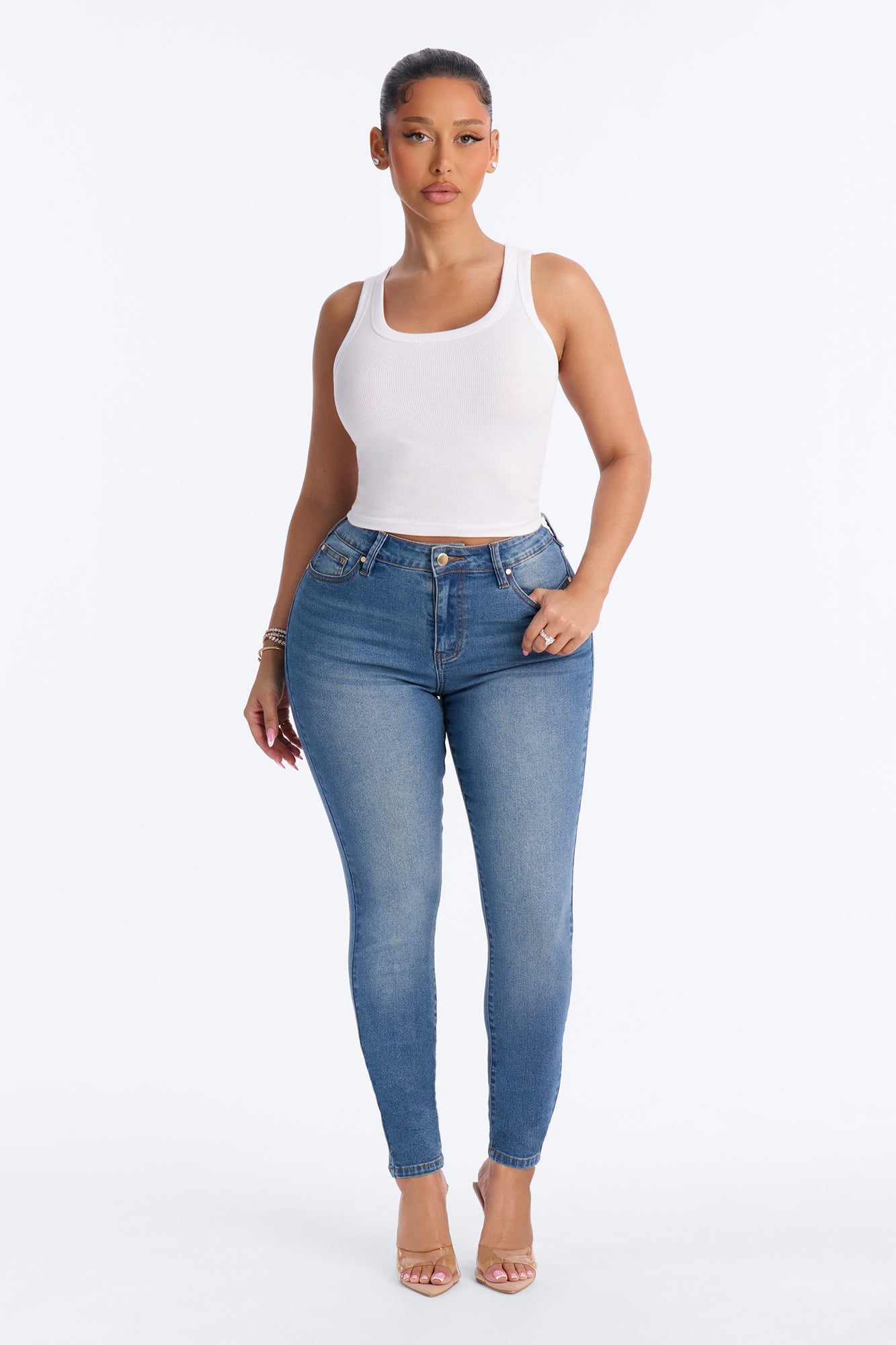 Tall She's Fire Stretch Skinny Jeans - Vintage Wash image 5