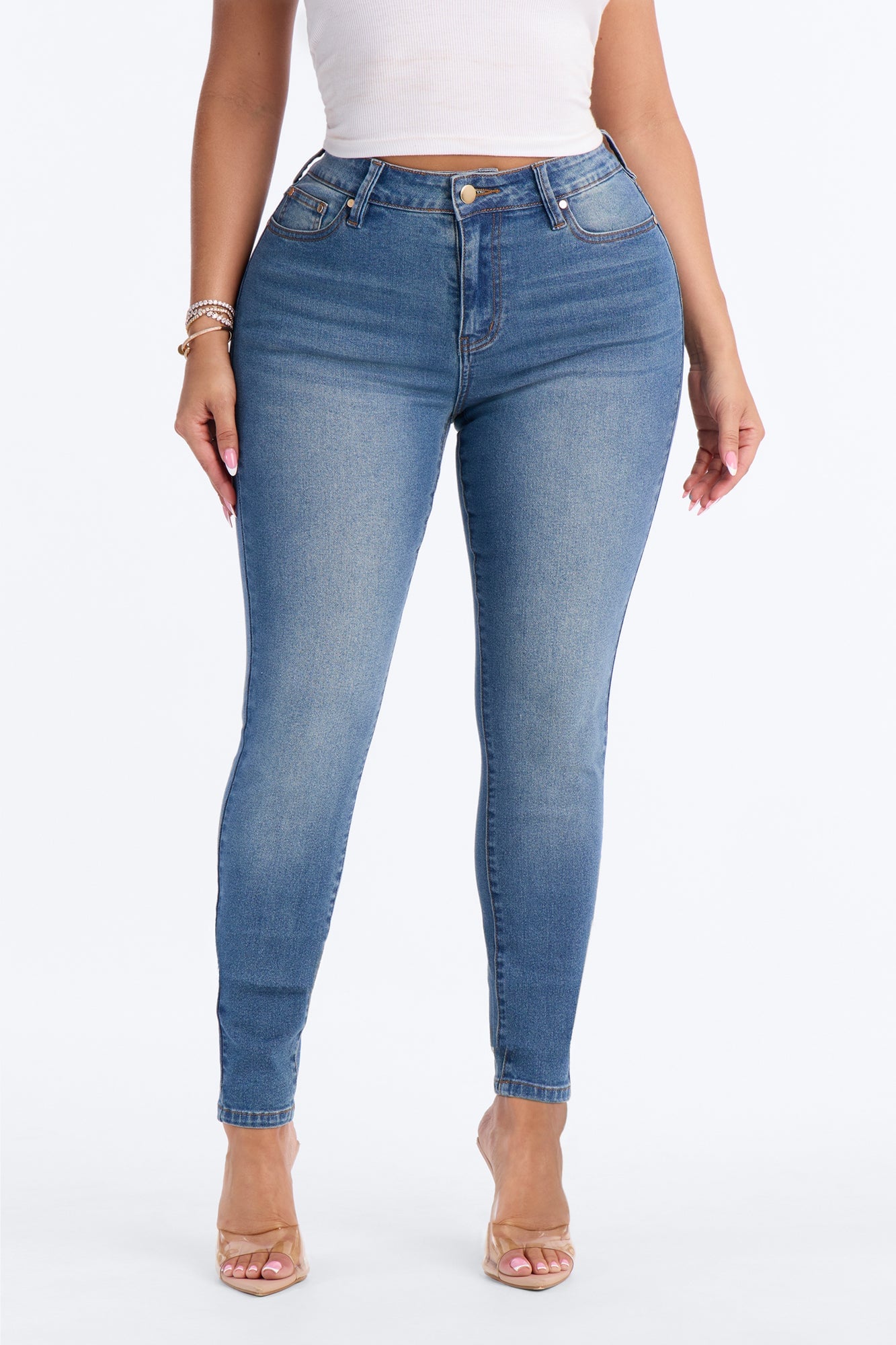 Tall She's Fire Stretch Skinny Jeans - Vintage Wash image 6