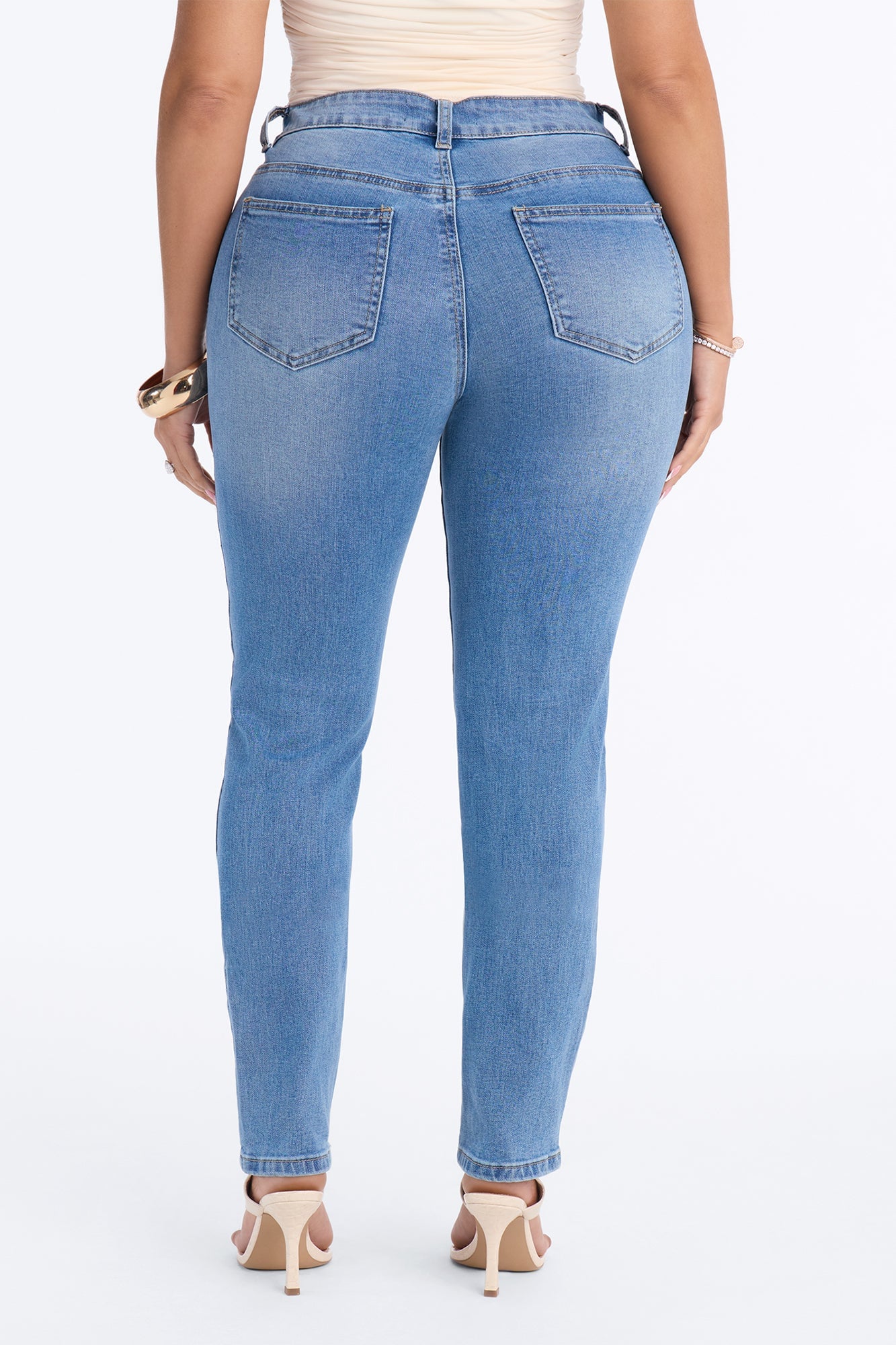 C'est La Vie Classic Stretch Skinny Jeans - Light Wash image 4