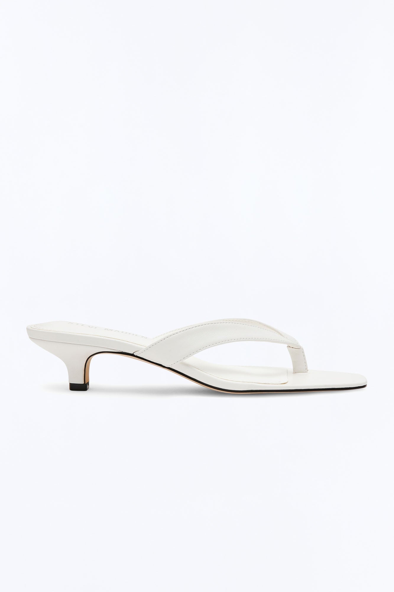 Steve Madden Tracie Leather Thong Kitten Heels - White image 3