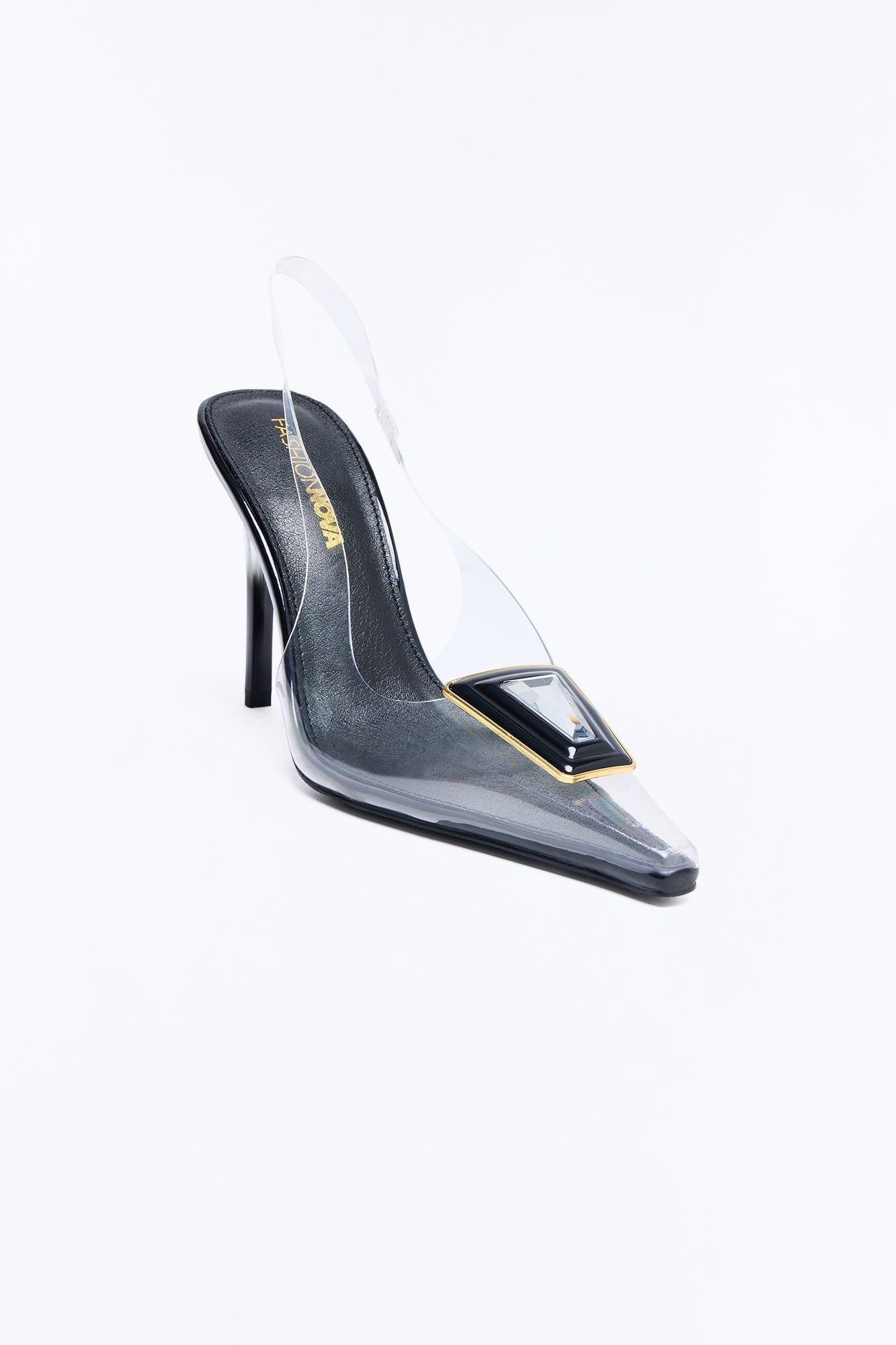 Style Choice Clear Jewel Slingback Pumps - Black image 4