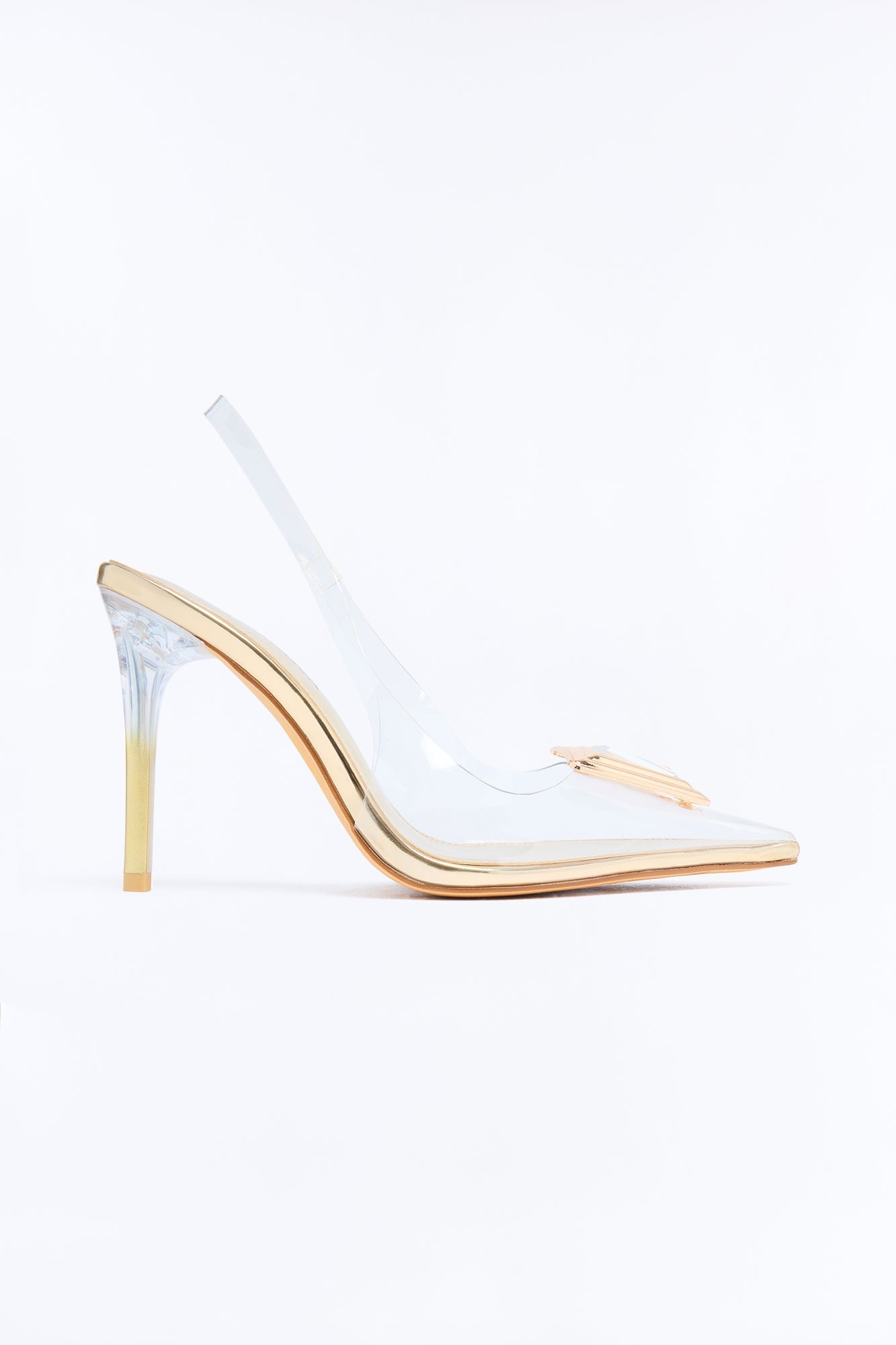 Style Choice Clear Jewel Slingback Pumps - Gold image 3