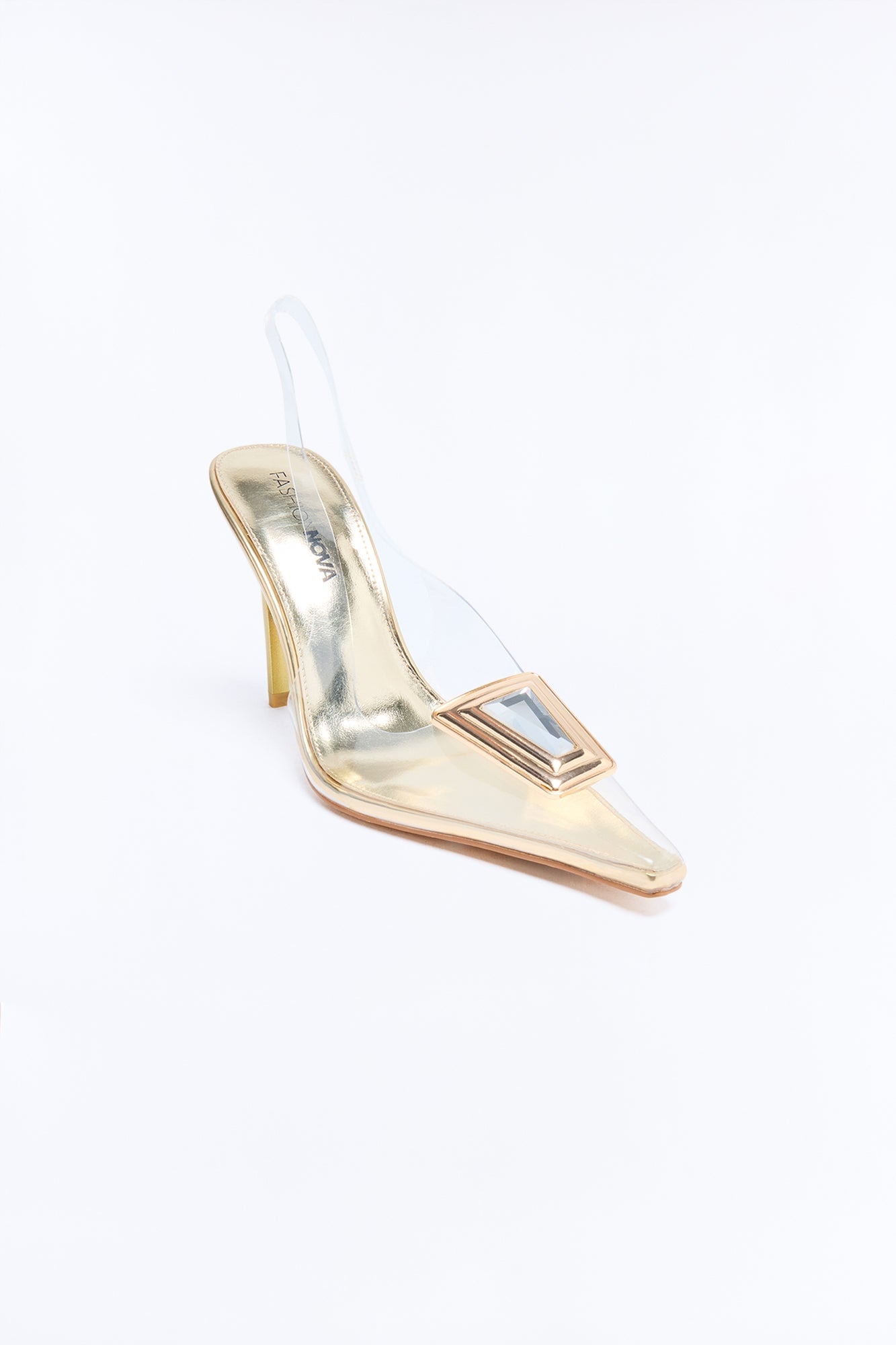 Style Choice Clear Jewel Slingback Pumps - Gold image 4