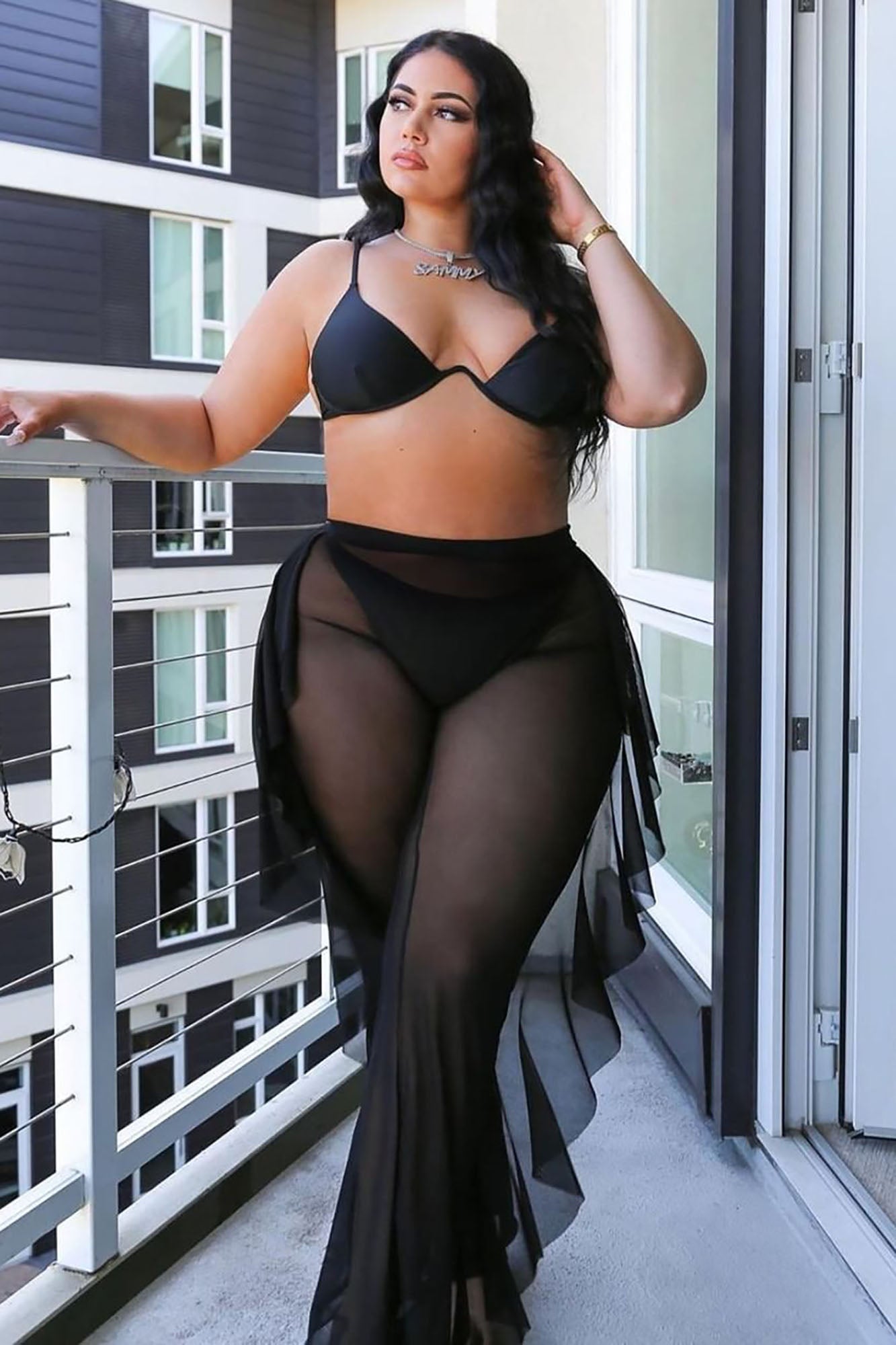 Sunshine See Through Cover Up Pant - Black image 1