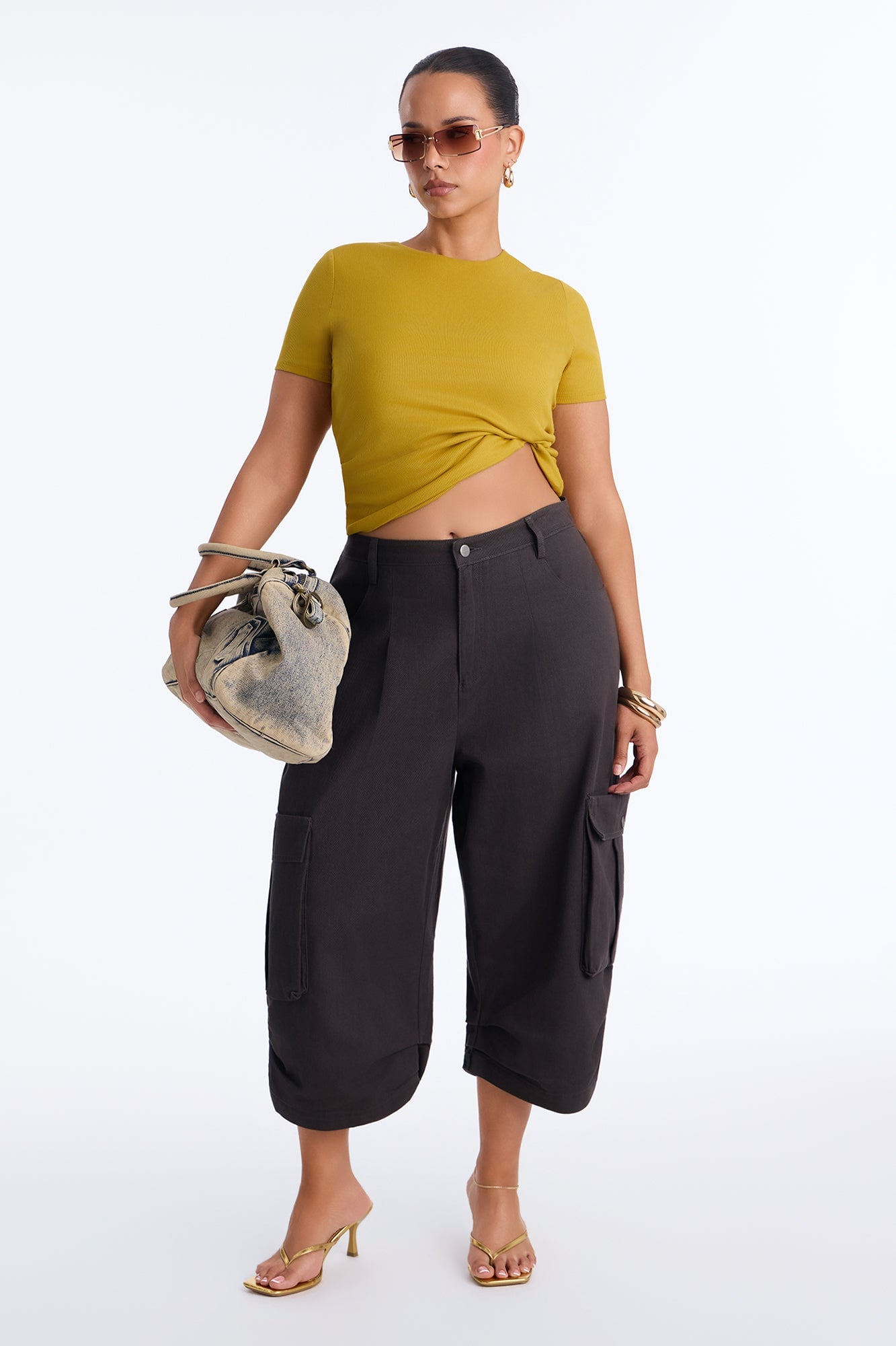 Chloe Crew Neck Short Sleeve Tee - Honey image 1