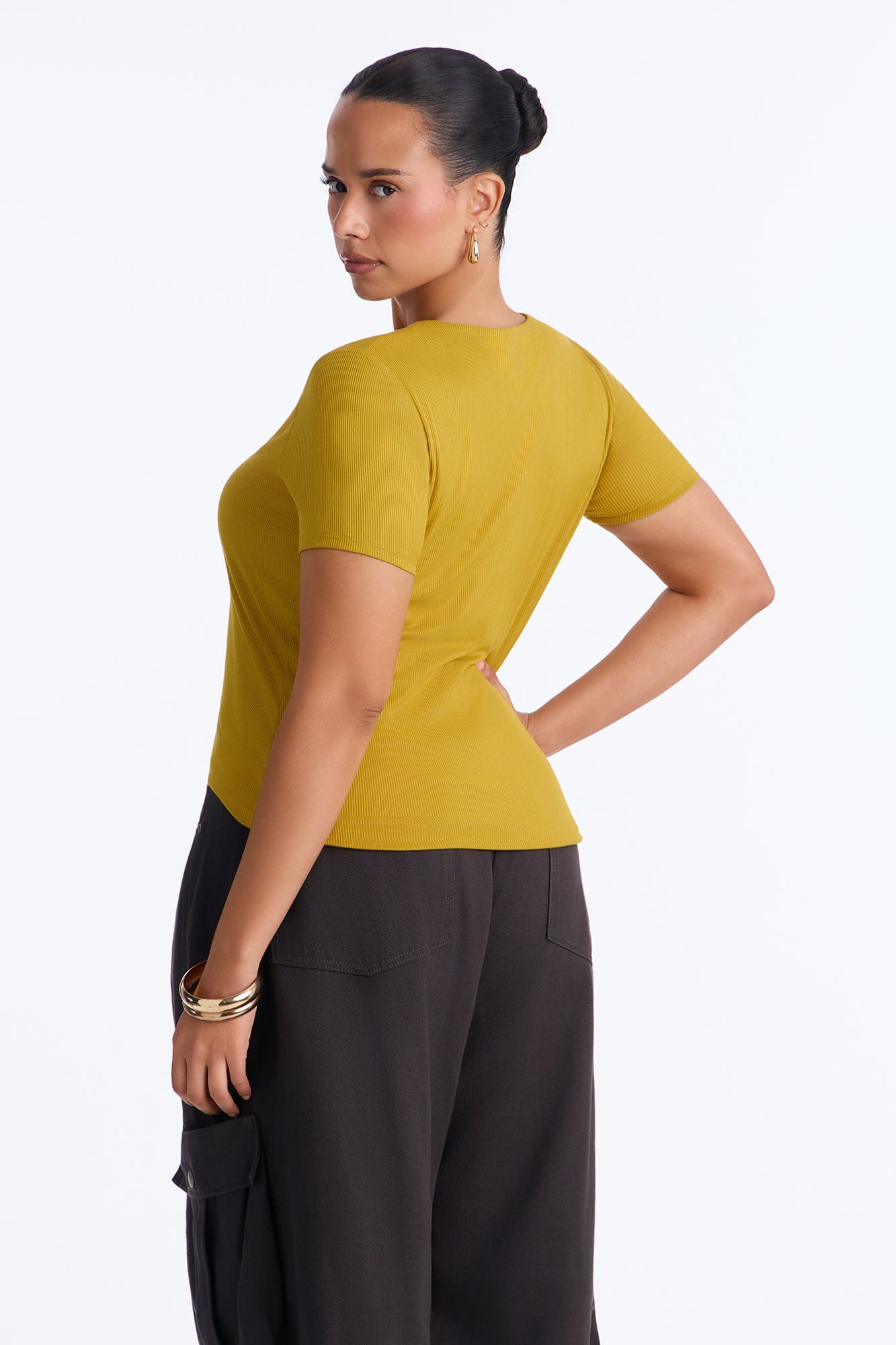 Chloe Crew Neck Short Sleeve Tee - Honey image 3