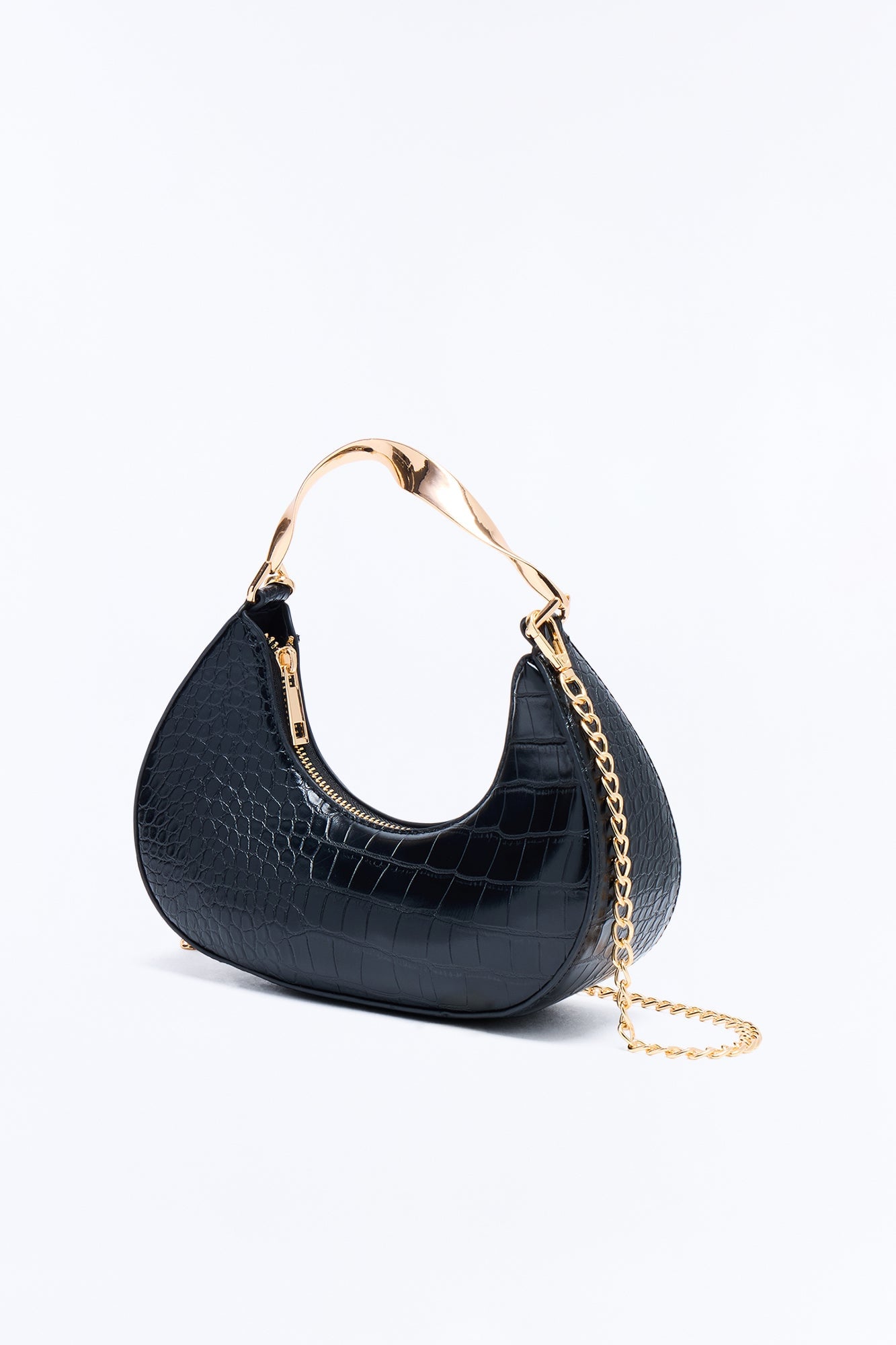 She's Twisted Faux Leather Satchel Handbag - Black image 3