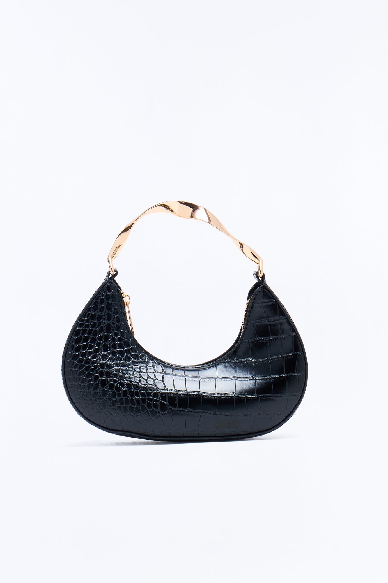 She's Twisted Faux Leather Satchel Handbag - Black image 4