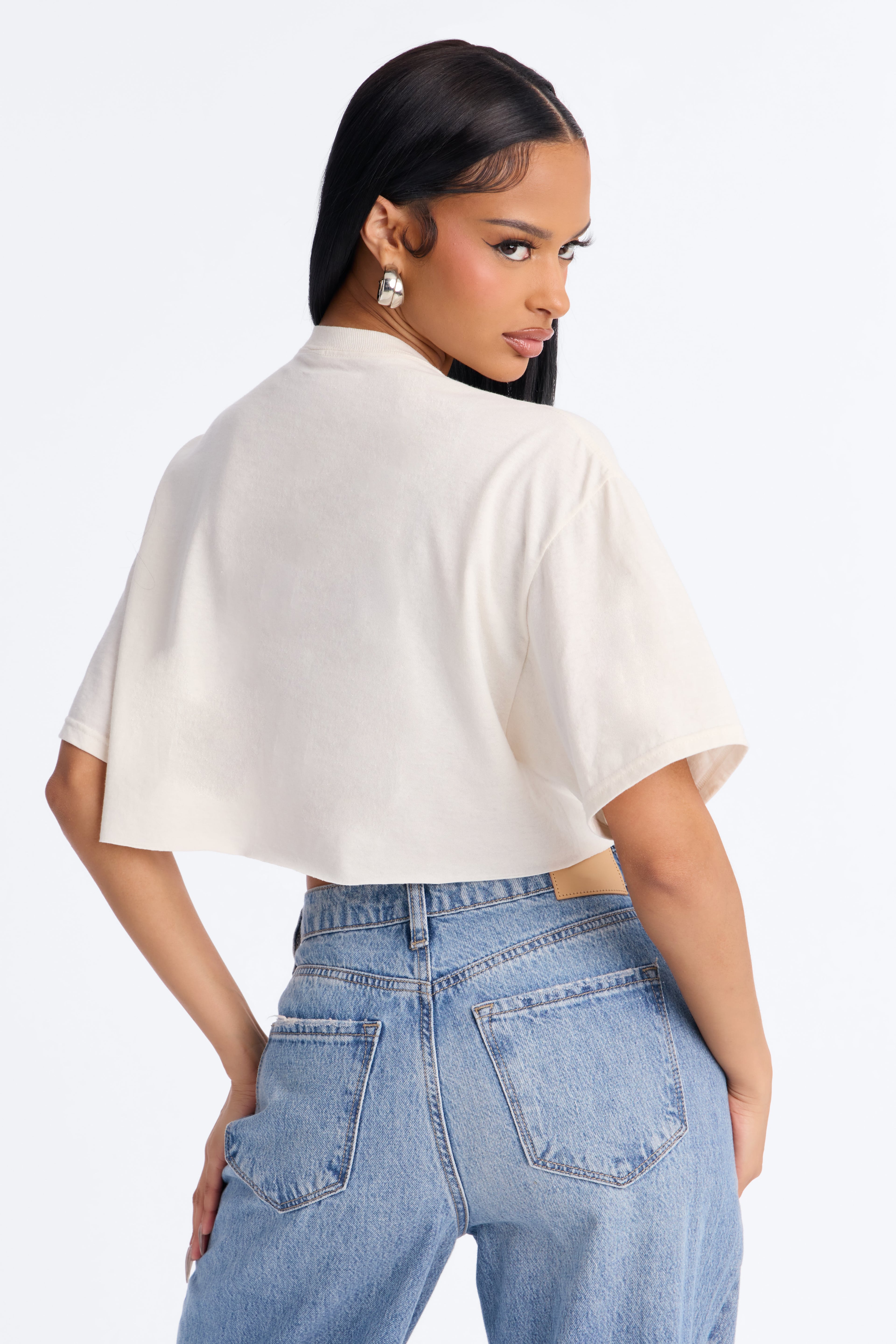 Sunset Surfrider Cropped Tee - Cream image 3