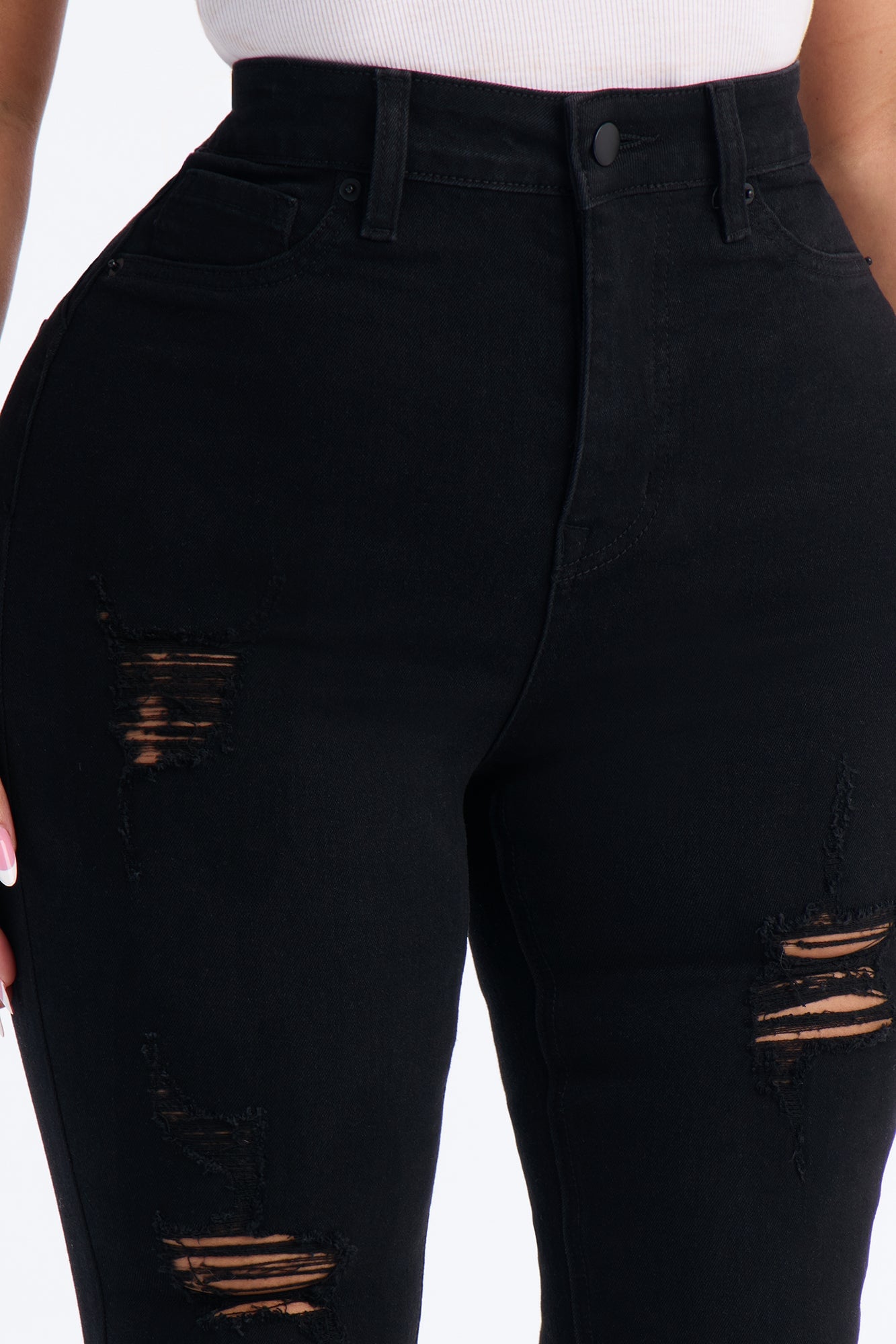 Tall Miami Booty Lifting Ripped High Rise Stretch Skinny Jeans - Black image 8