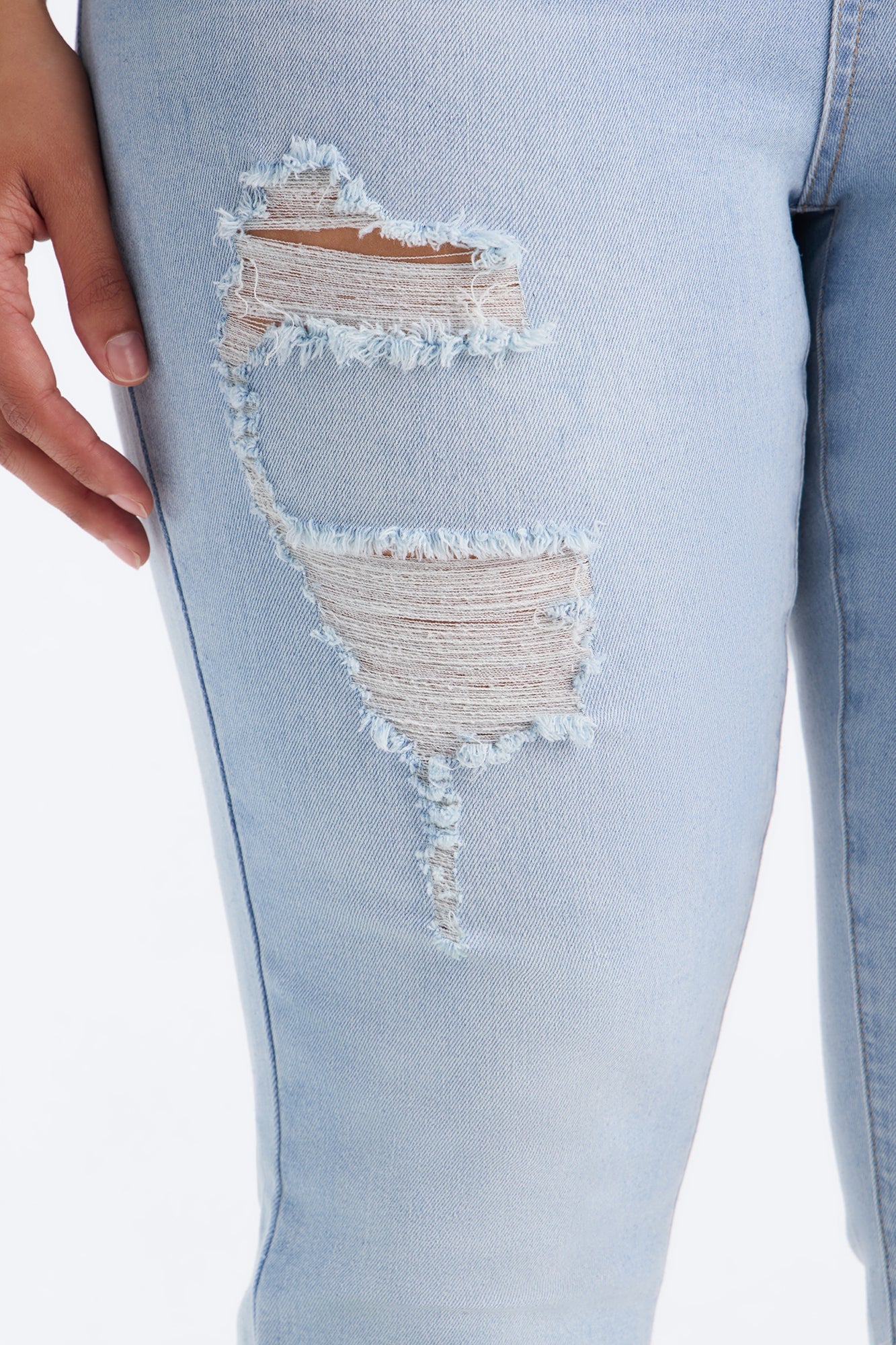 Tall Dakota Ripped High Rise Stretch Skinny Jeans - Light Wash image 3