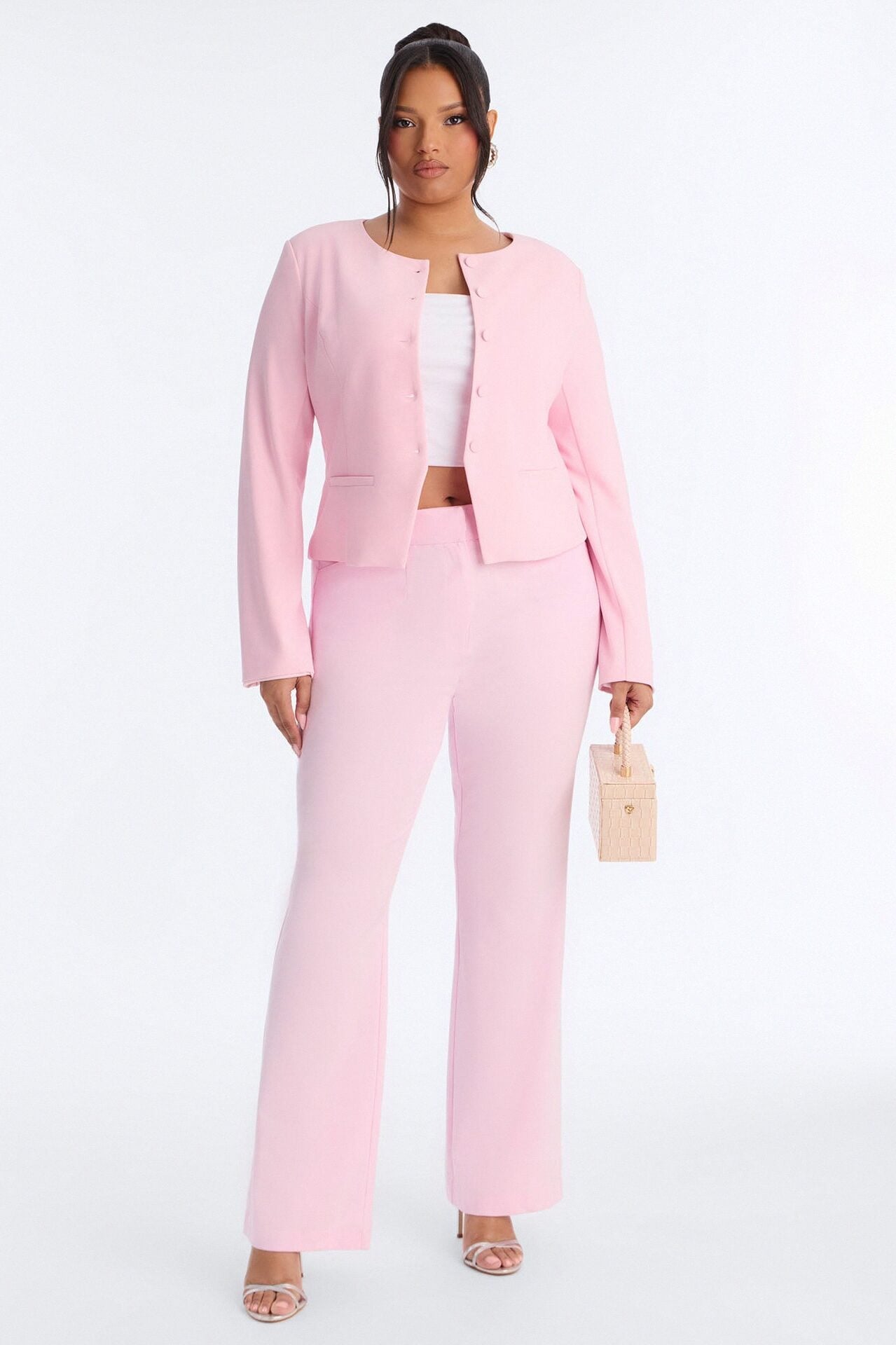 Tasha Dressy High Rise Pants - Light Pink image 1
