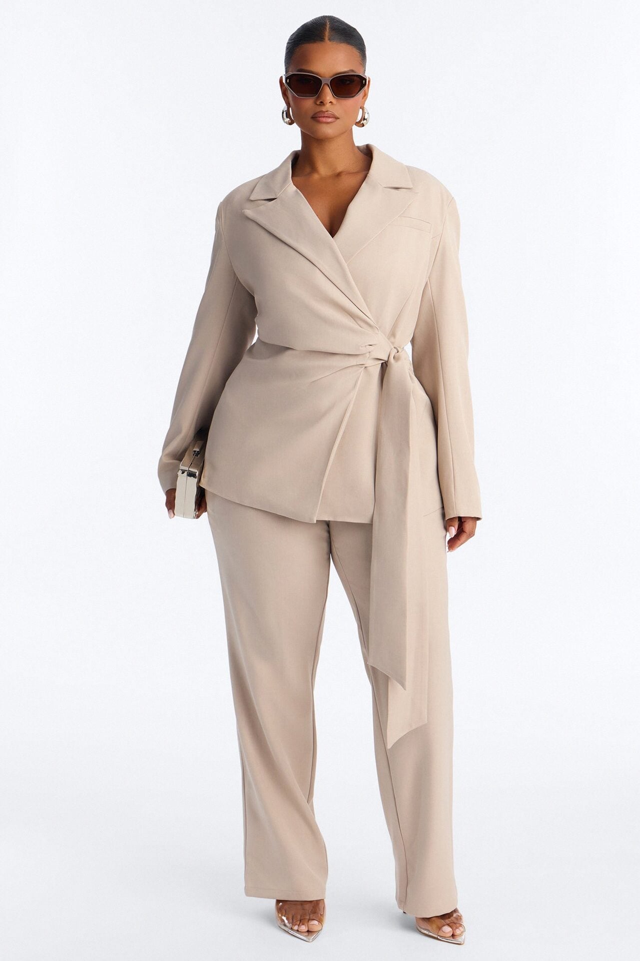 Alani Straight Leg Trouser - Stone image 1