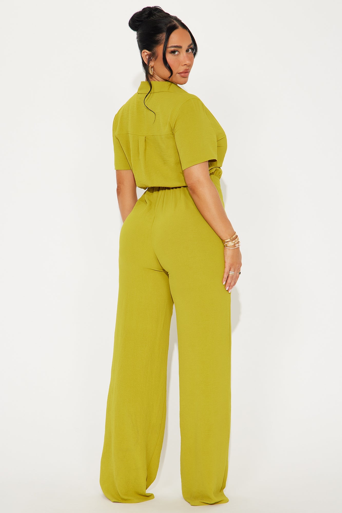 Makenzie Short Sleeve Jumpsuit - Chartreuse image 6