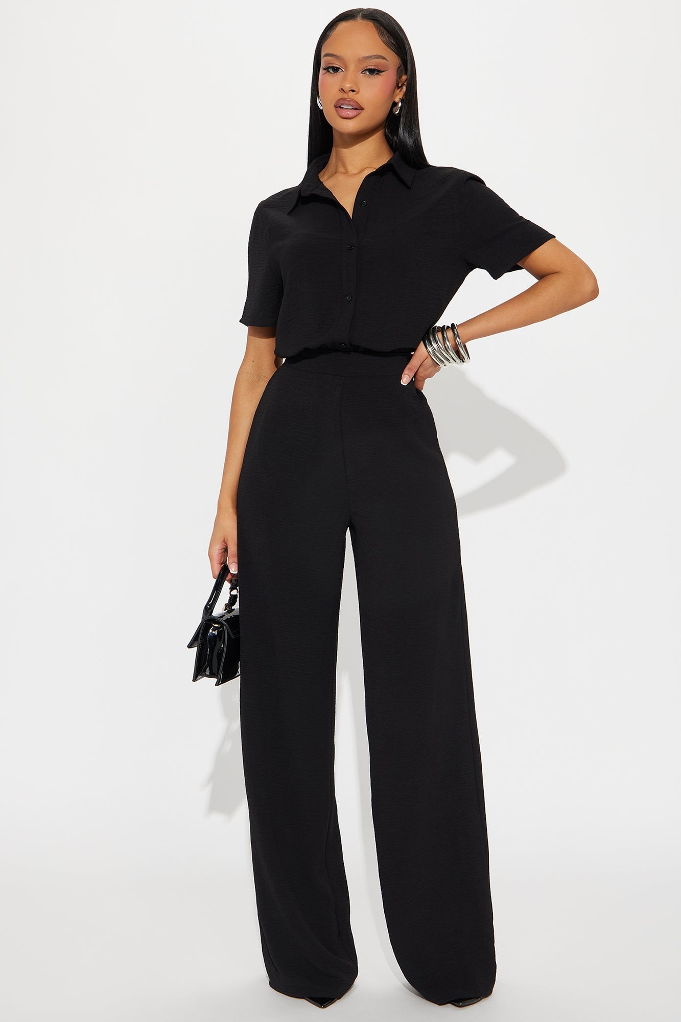 Makenzie Short Sleeve Jumpsuit - Black image 4