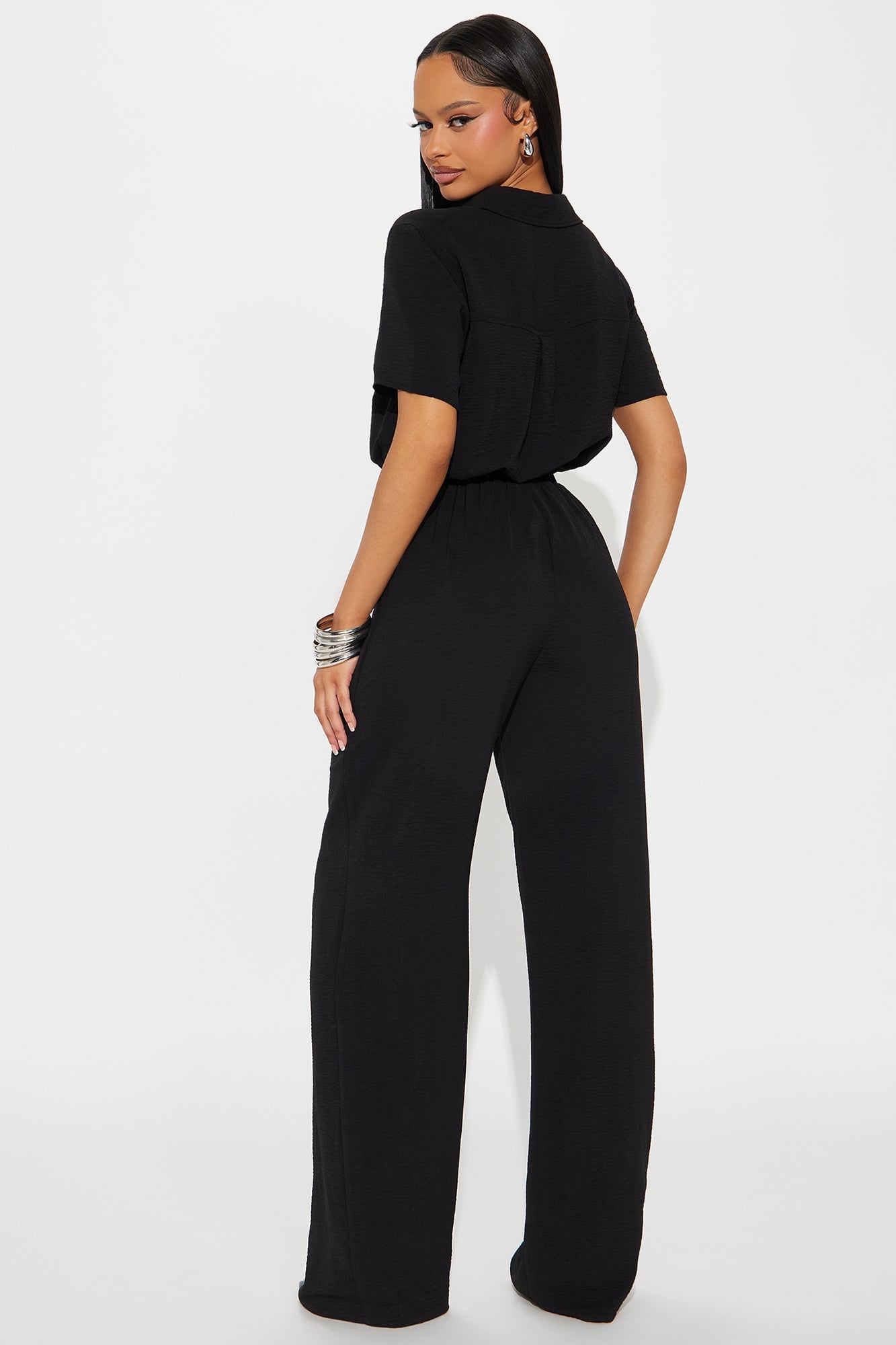 Makenzie Short Sleeve Jumpsuit - Black image 6