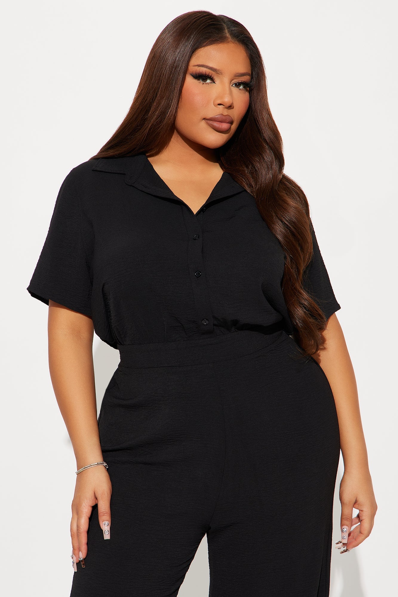Makenzie Short Sleeve Jumpsuit - Black image 2