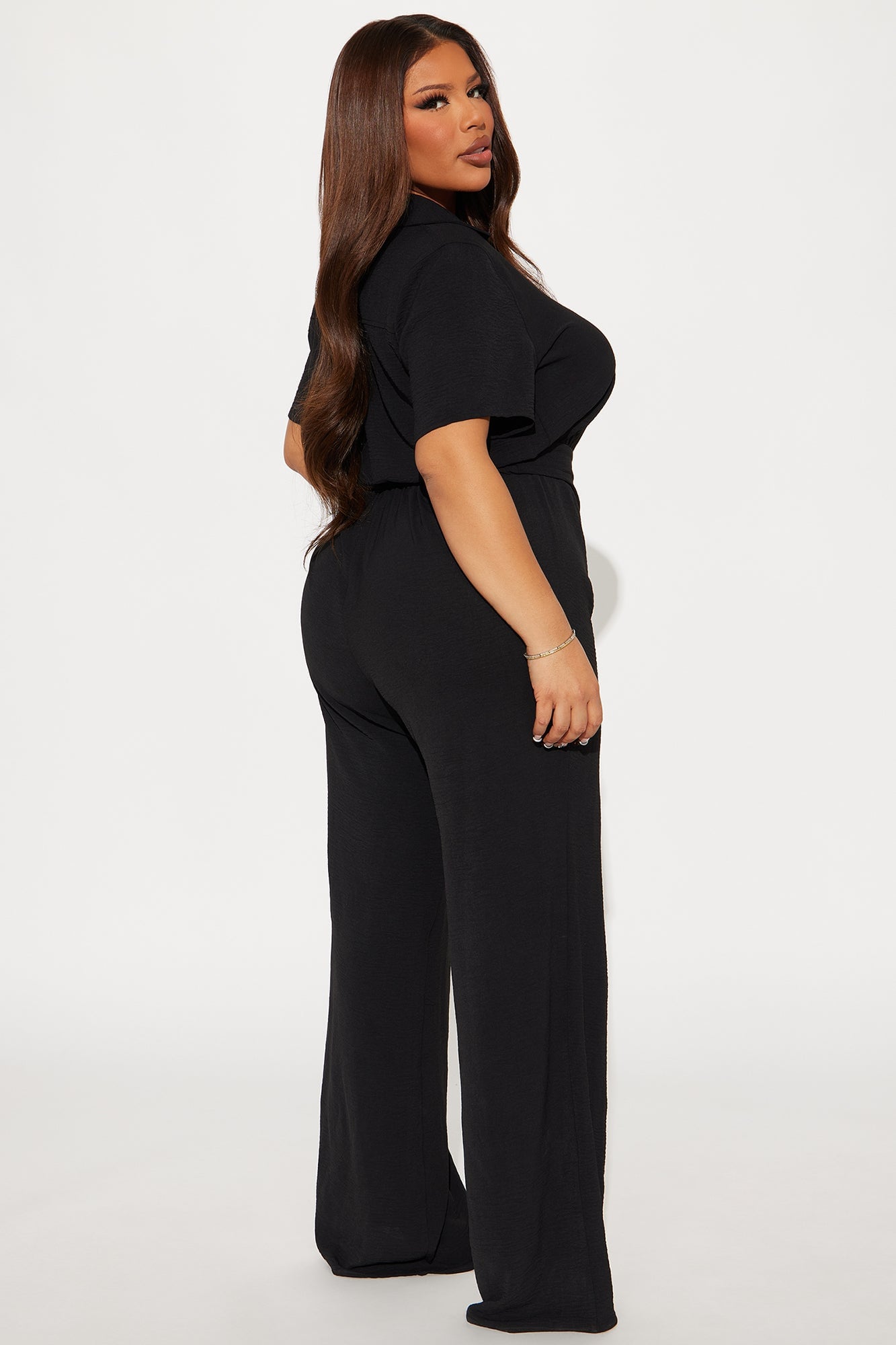 Makenzie Short Sleeve Jumpsuit - Black image 3