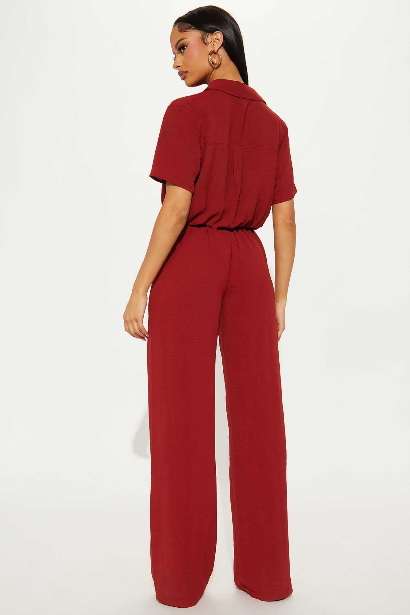Makenzie Short Sleeve Jumpsuit - Rust image 6