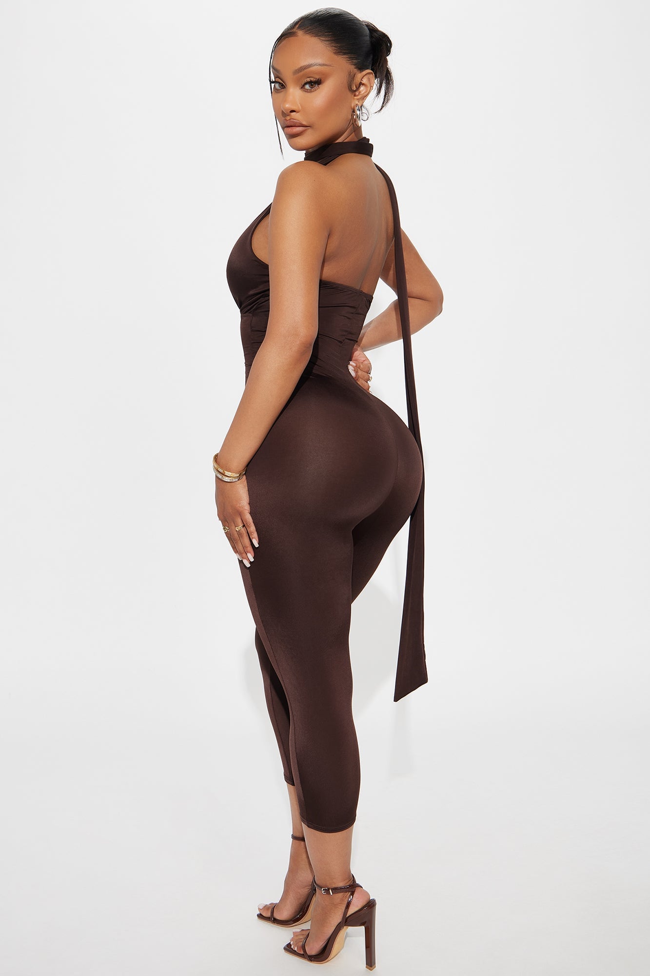 Arlene Capri Jumpsuit - Brown image 7