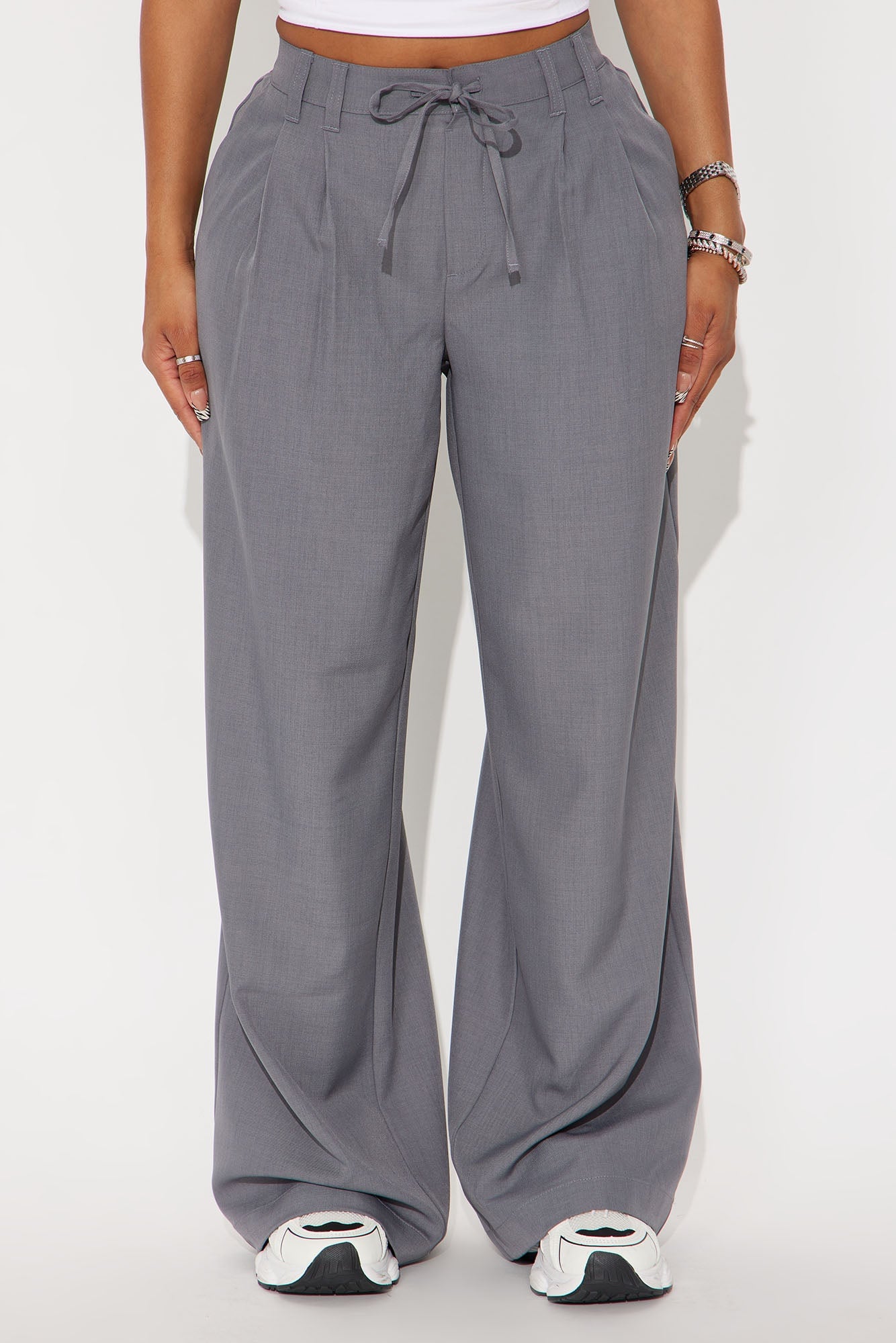 Cami Wide Leg Trouser Pant - Grey image 5