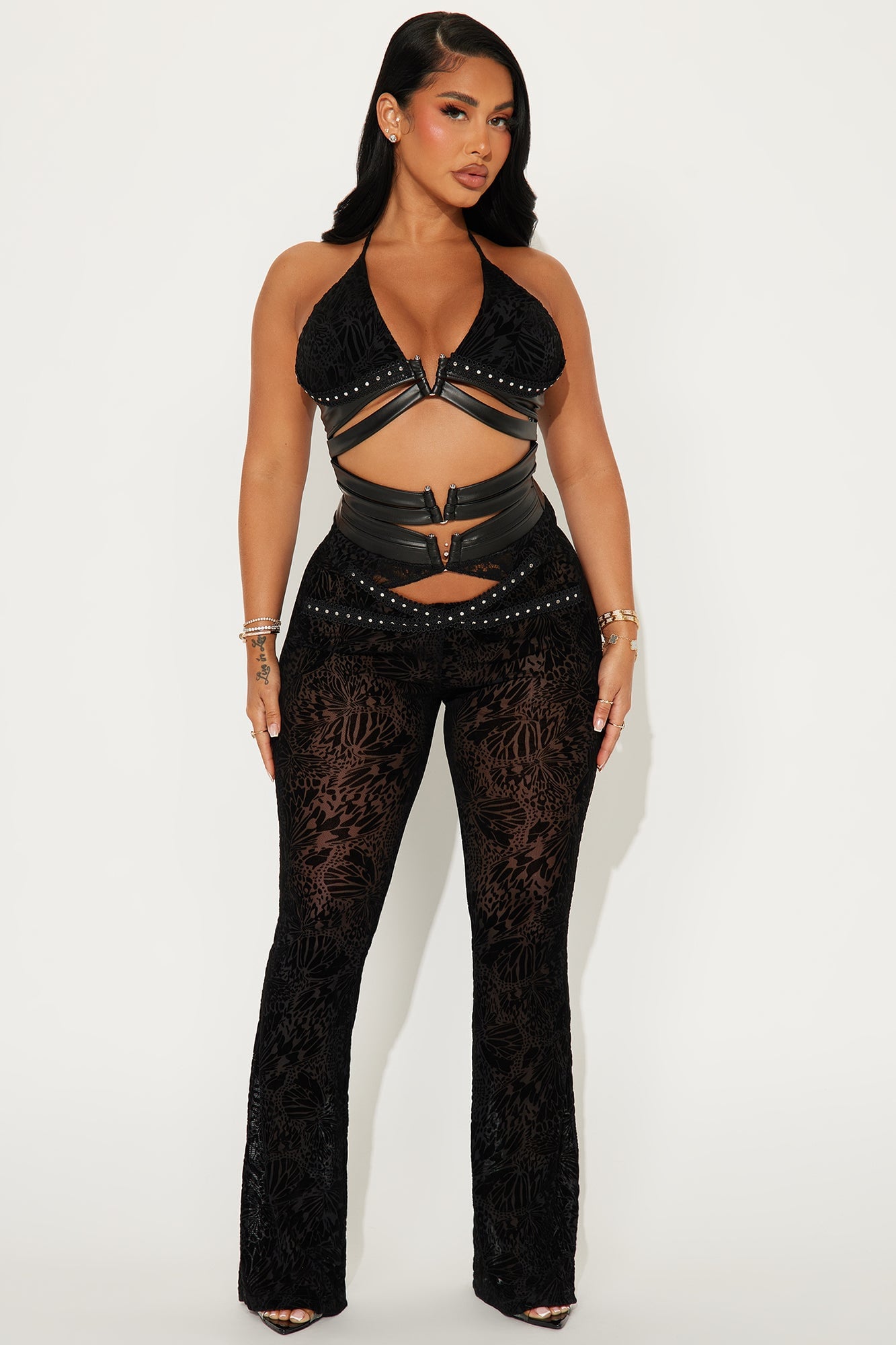 Melania Mesh Jumpsuit - Black image 1
