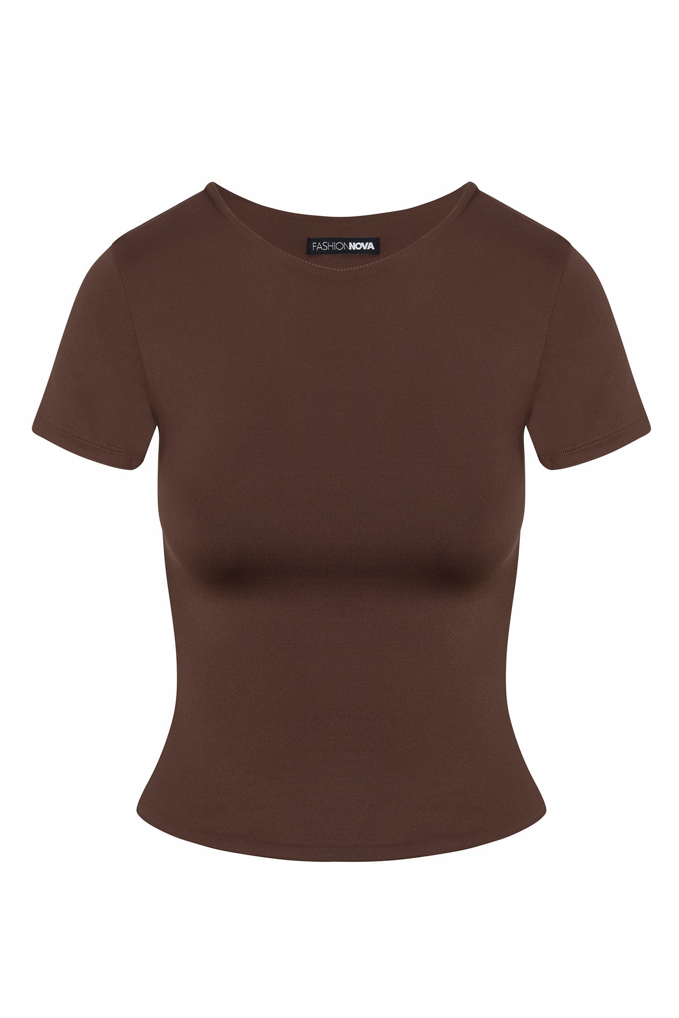 Contour Double Lined Short Sleeve Baby Tee - Chocolate image 5
