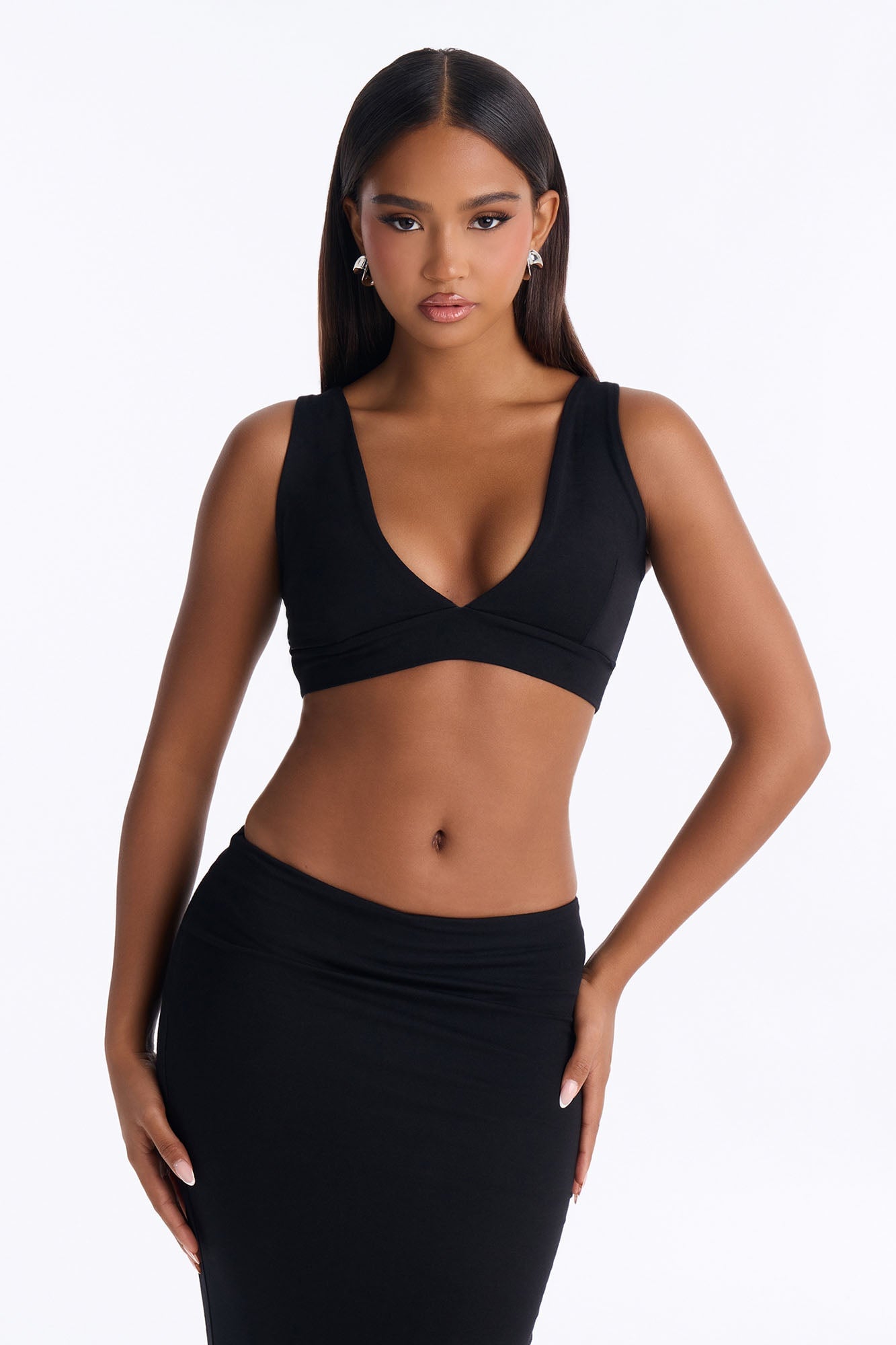 Kristin Premium Modal Maxi Skirt Set - Black image 2