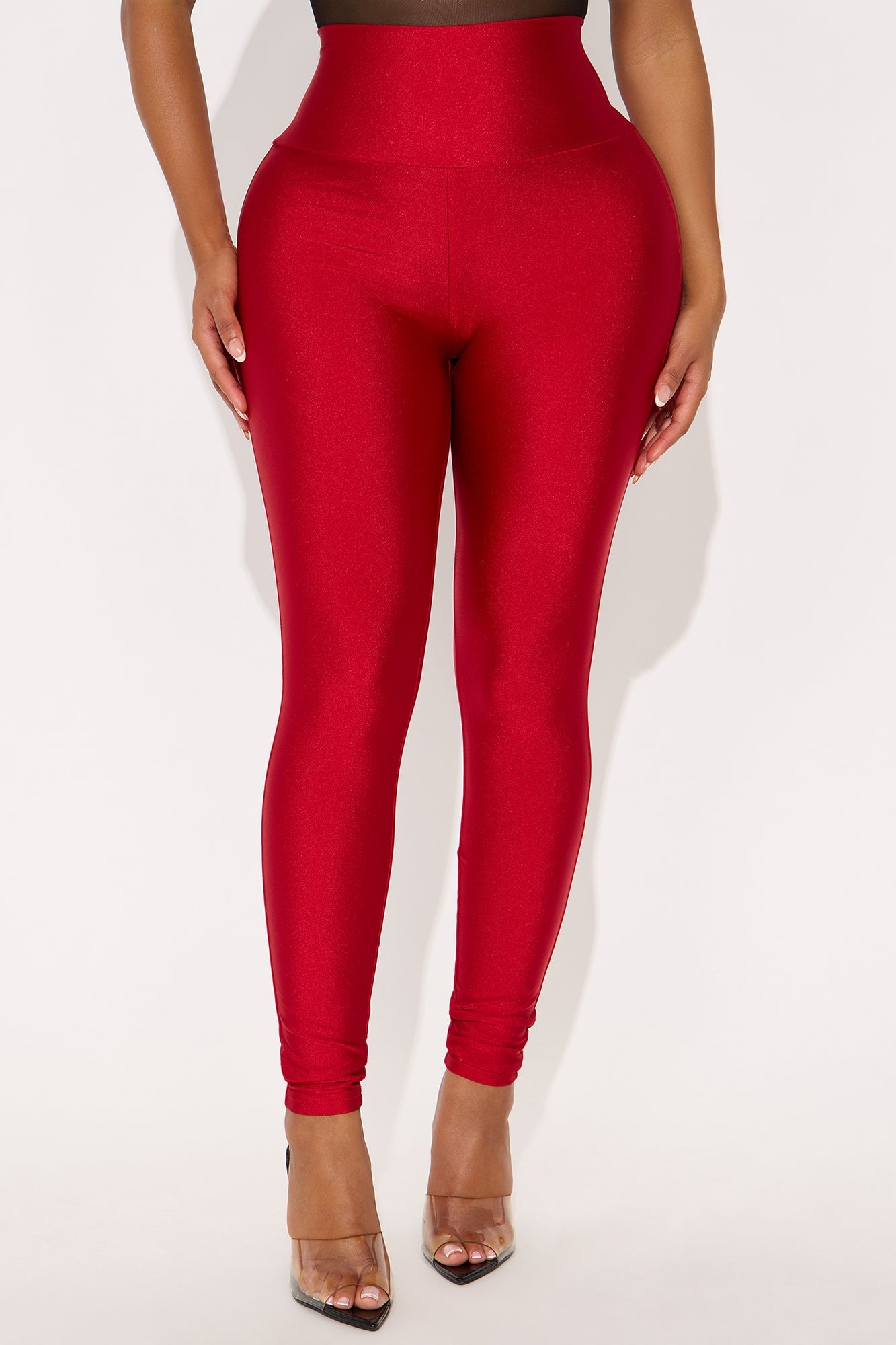 Brianne High Rise Leggings - Red image 5