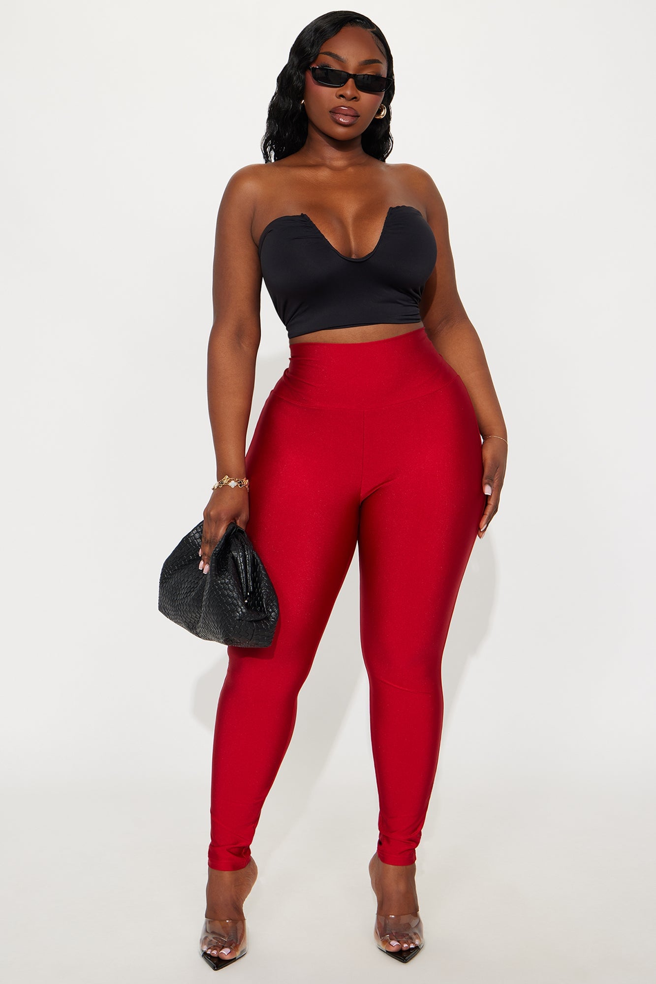 Brianne High Rise Leggings - Red image 1