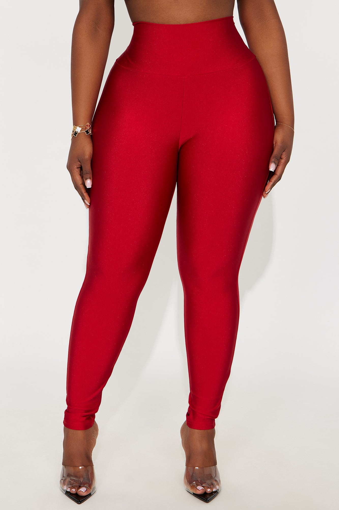 Brianne High Rise Leggings - Red image 2