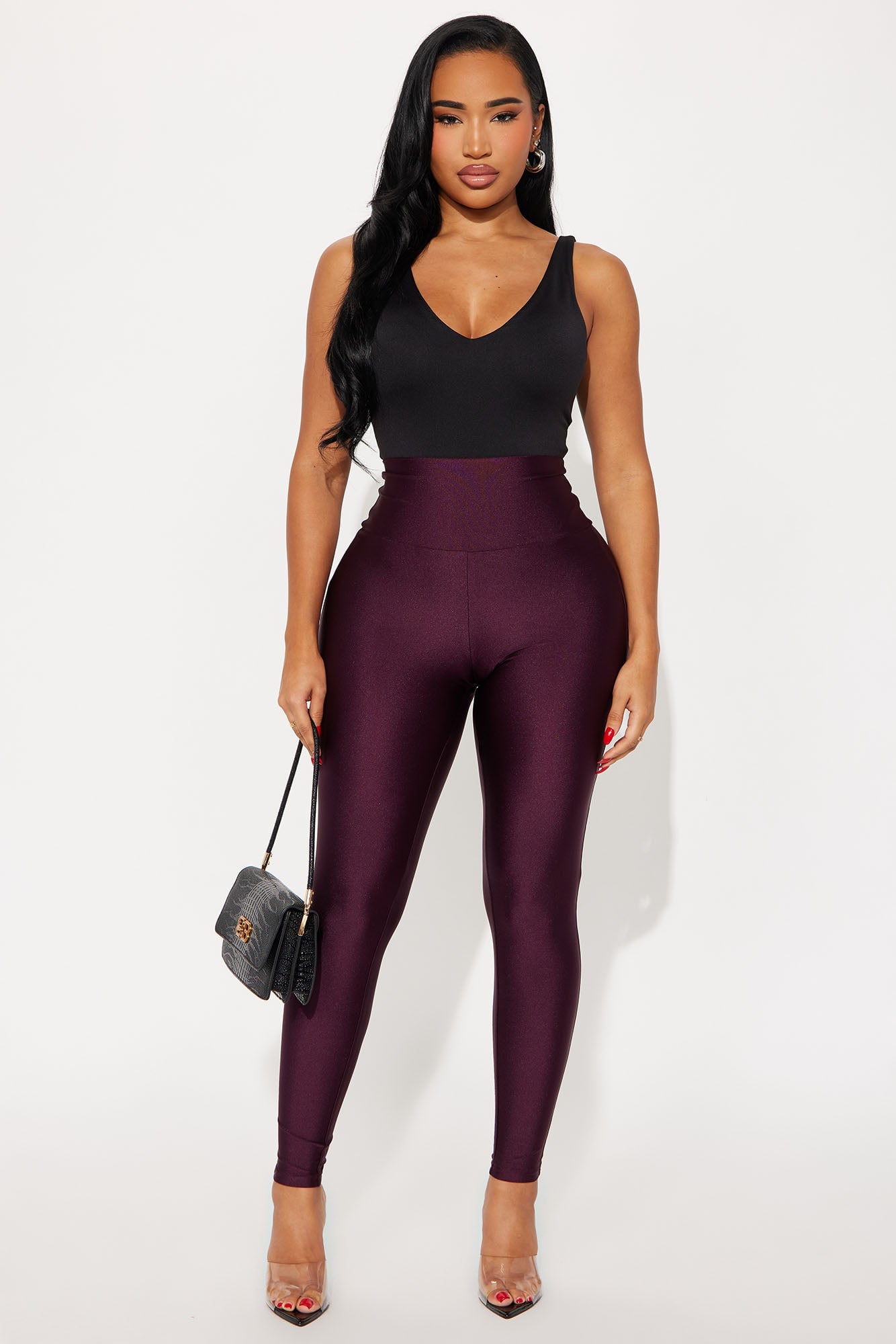 Brianne High Rise Leggings - Eggplant image 4