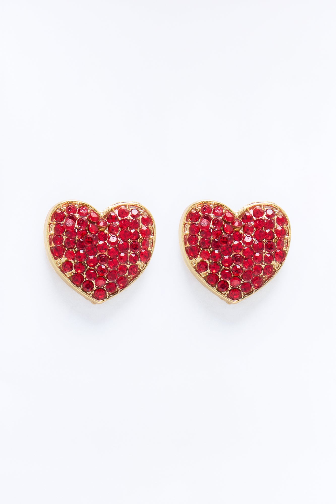 My Tiny Little Heart Earrings - Gold/Red image 3