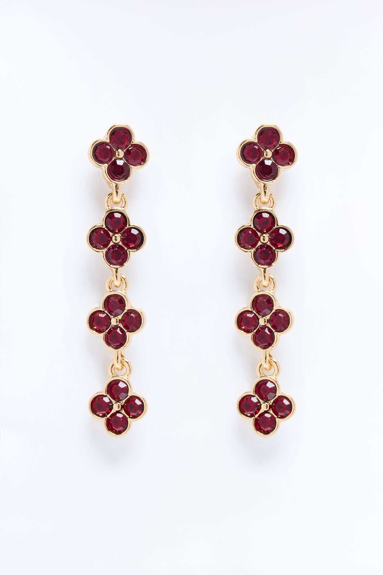 Mixed Emotions Linear Earrings - Gold/Red image 3