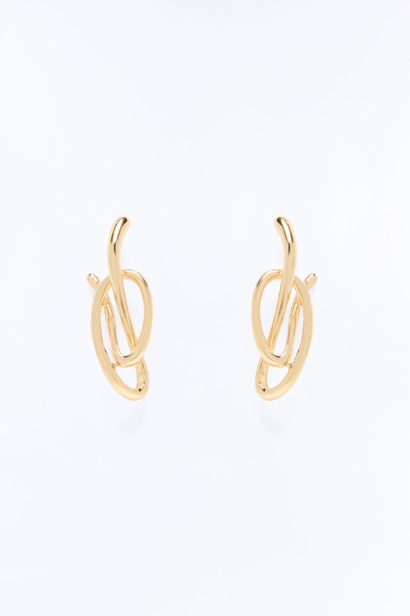 No Words Drop Earrings - Gold image 3